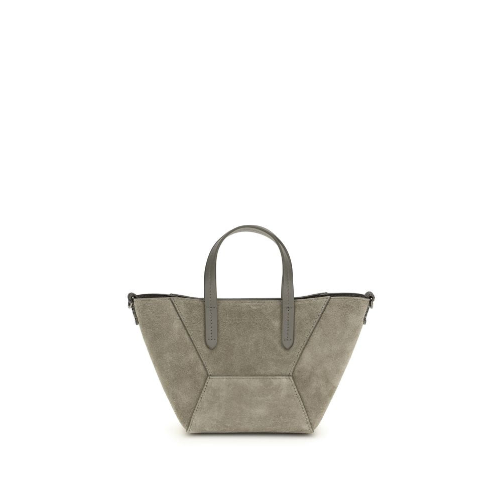 Brunello Cucinelli Beige Calf Leather Bos Taurus Shoulder Bag