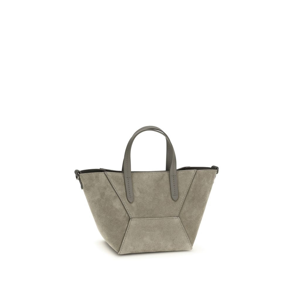 Brunello Cucinelli Beige Calf Leather Bos Taurus Shoulder Bag