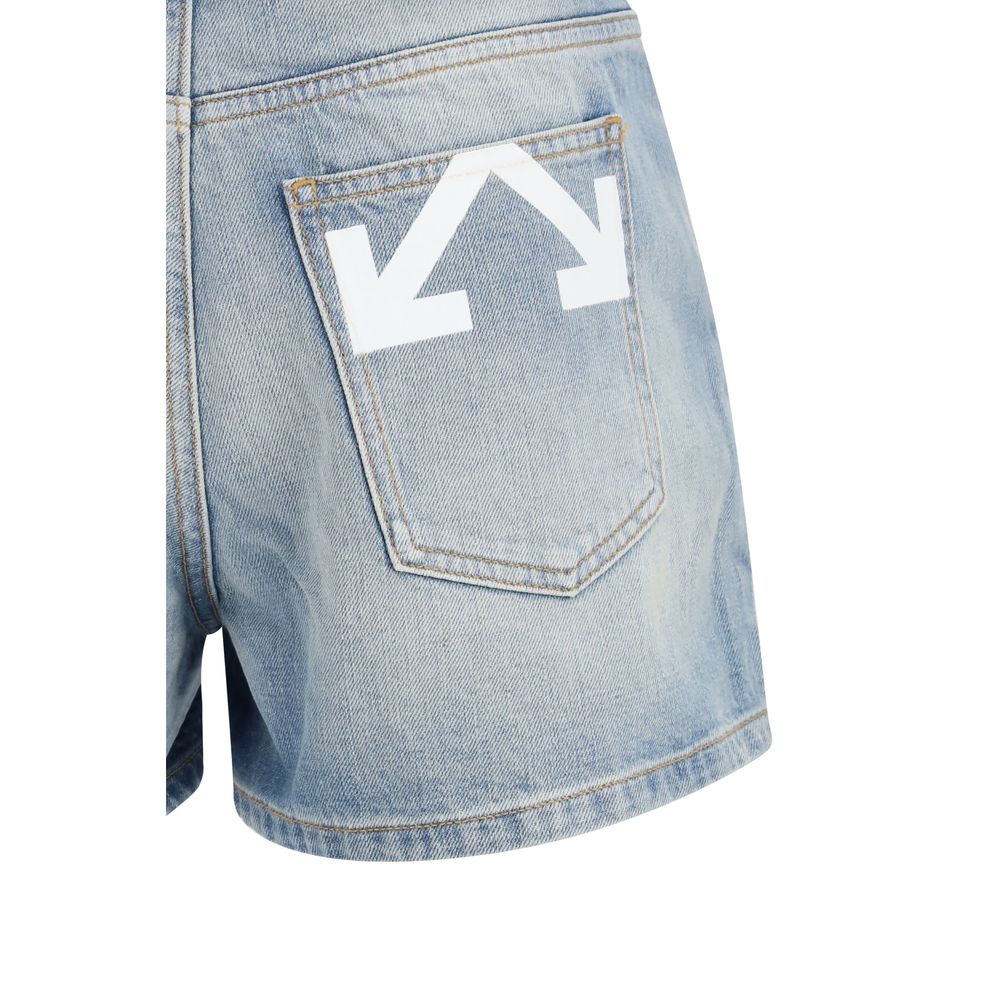 Off-White Blue Cotton Bermuda Shorts