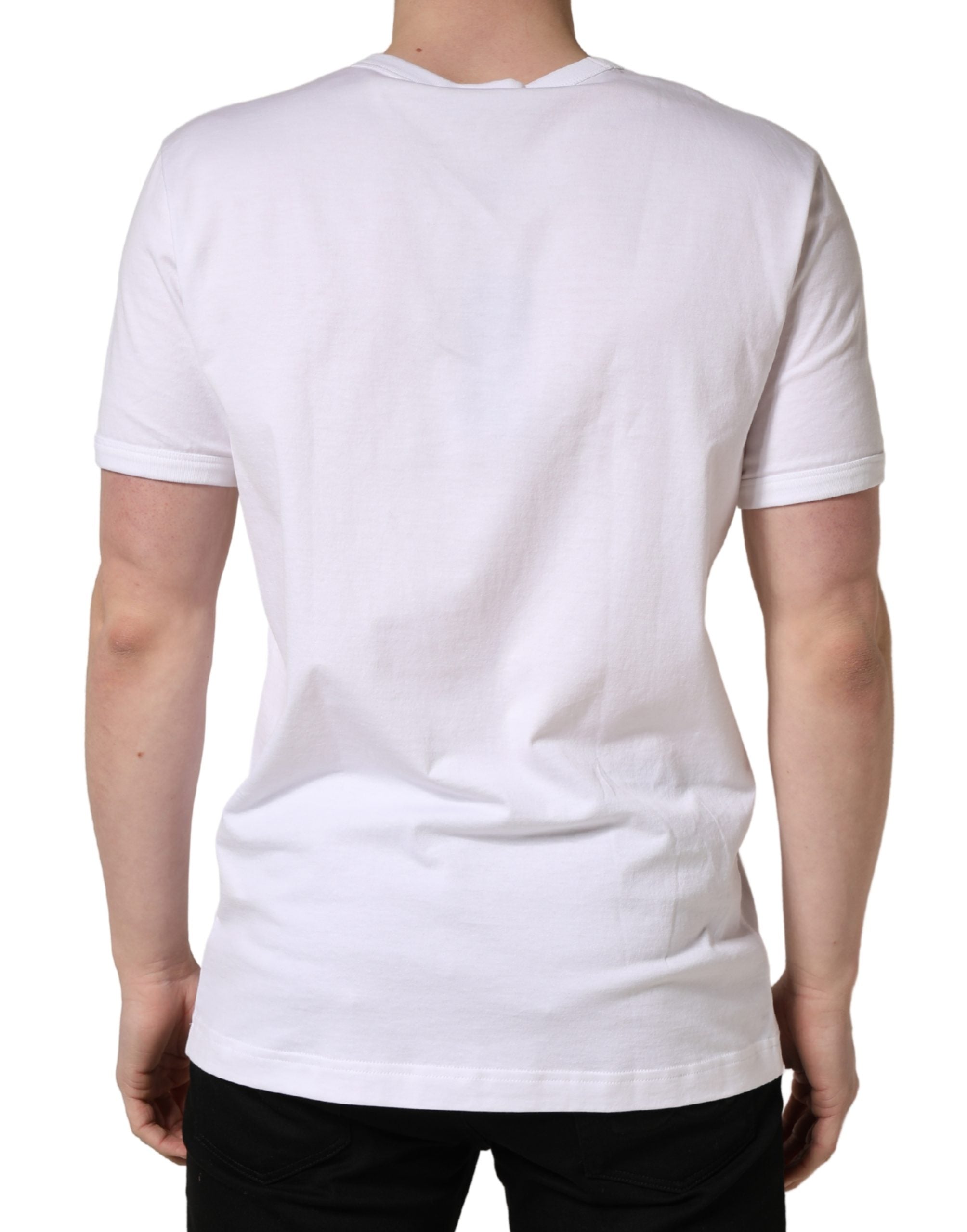 Dolce & Gabbana White DG Cherries Cotton Crew Neck  T-shirt