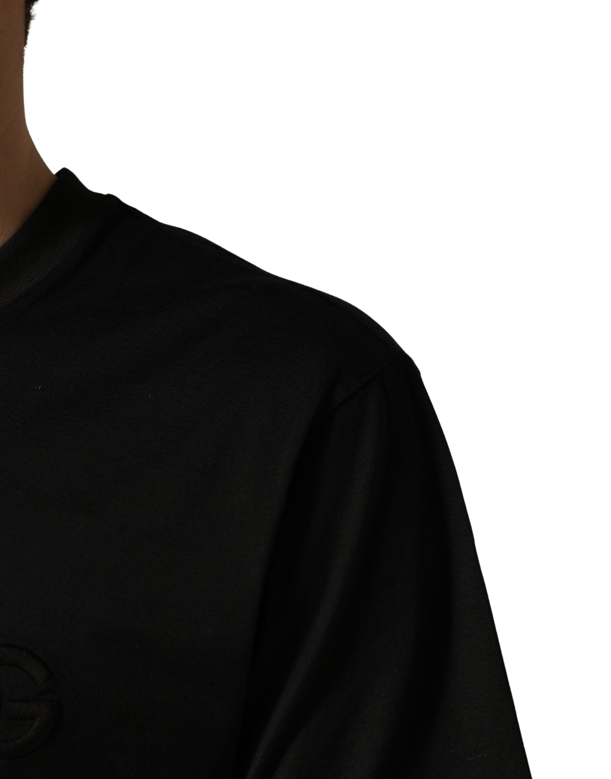 Dolce & Gabbana Black Cotton Short Sleeves Crew Neck  T-shirt