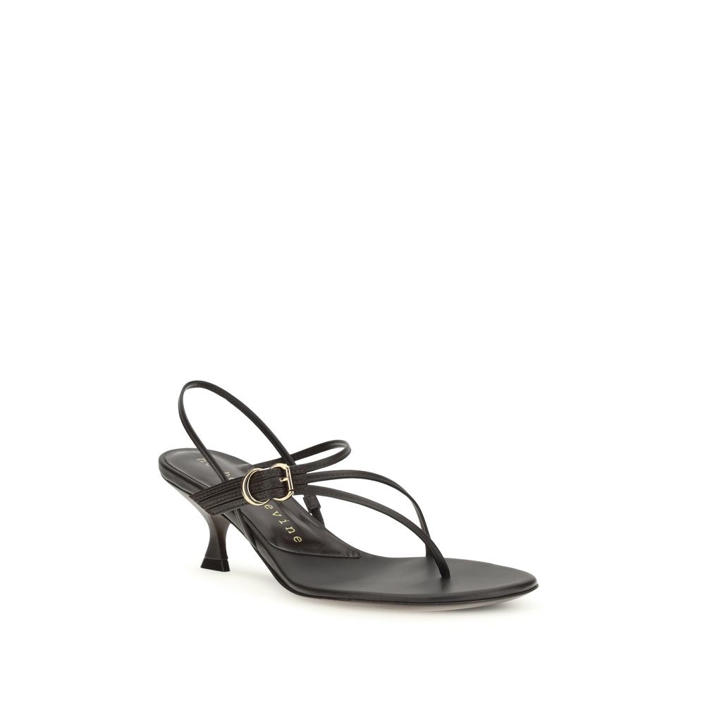 Herbert Levine Brown Calf Leather Bos Taurus Stiletto Heel Sandals