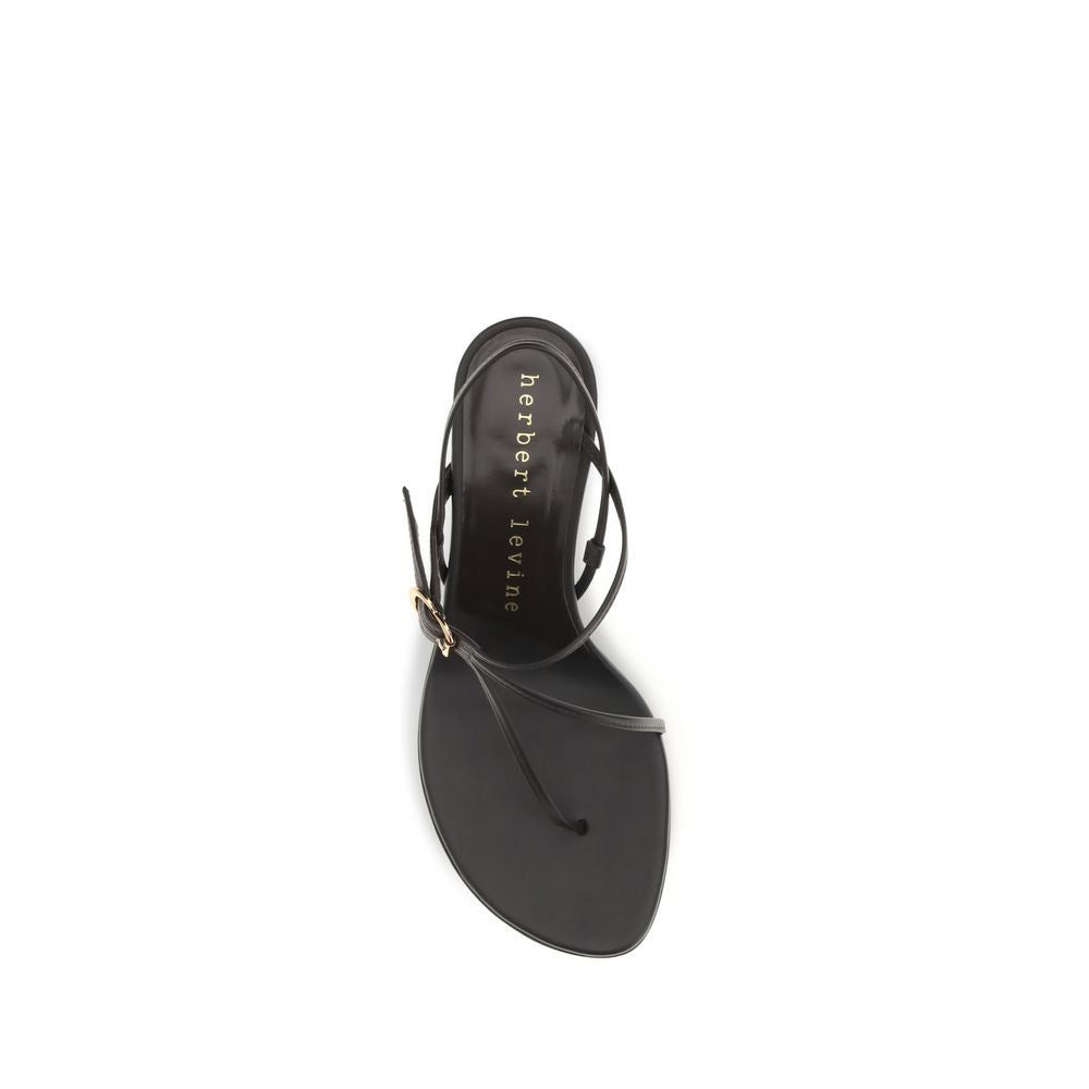 Herbert Levine Brown Calf Leather Bos Taurus Stiletto Heel Sandals