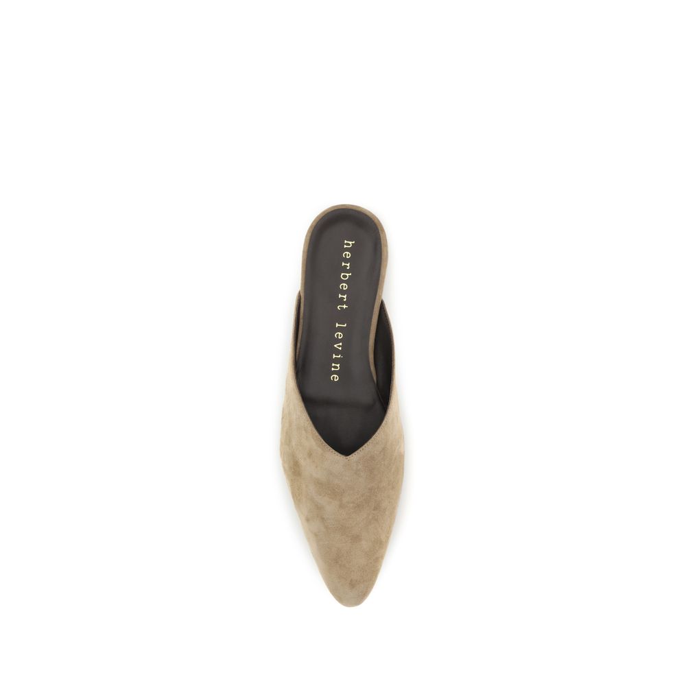 Herbert Levine Beige Calf Leather Bos Taurus Mules