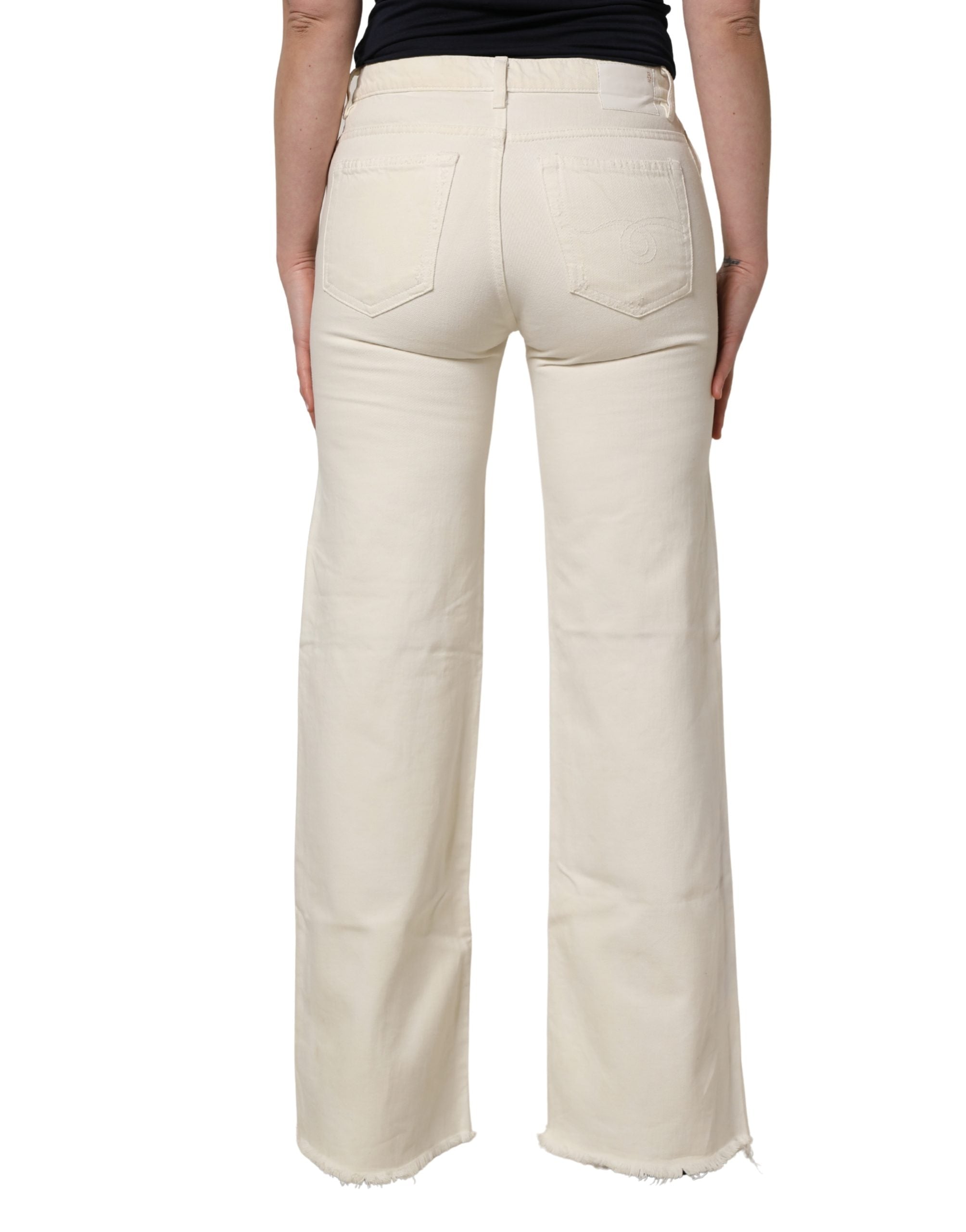 R13 Mid Waisted Bootcut Tattered Denim Trouser Jeans