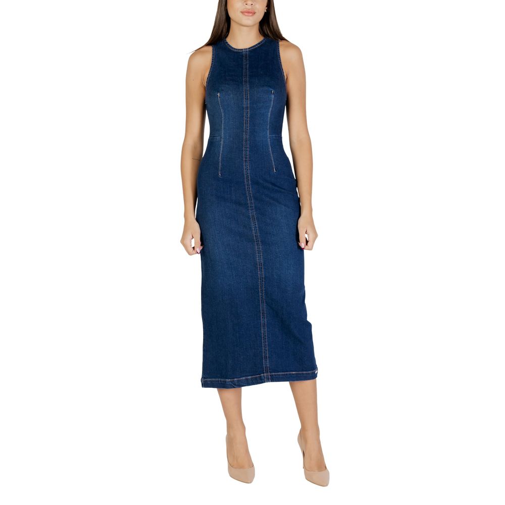 Colcci Blue Cotton Long Dress