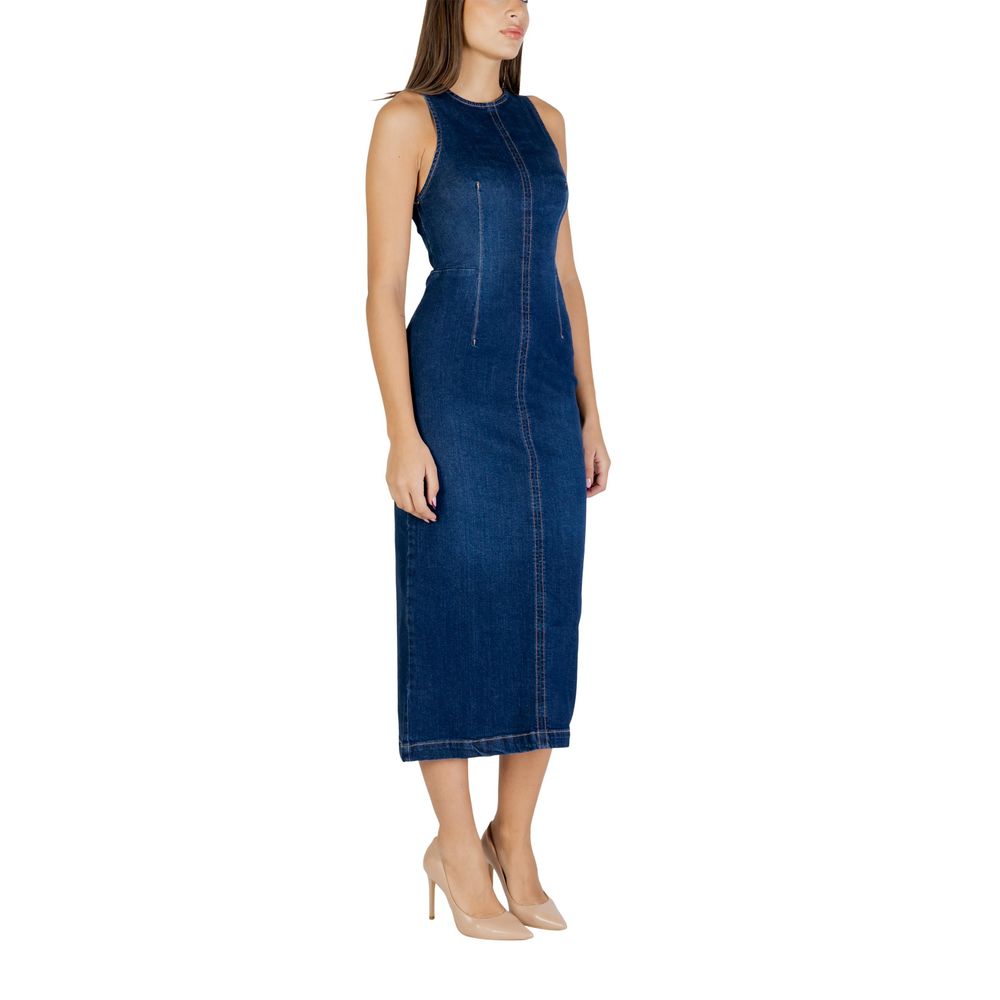Colcci Blue Cotton Long Dress