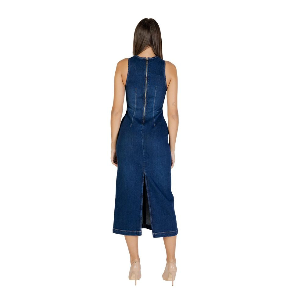 Colcci Blue Cotton Long Dress