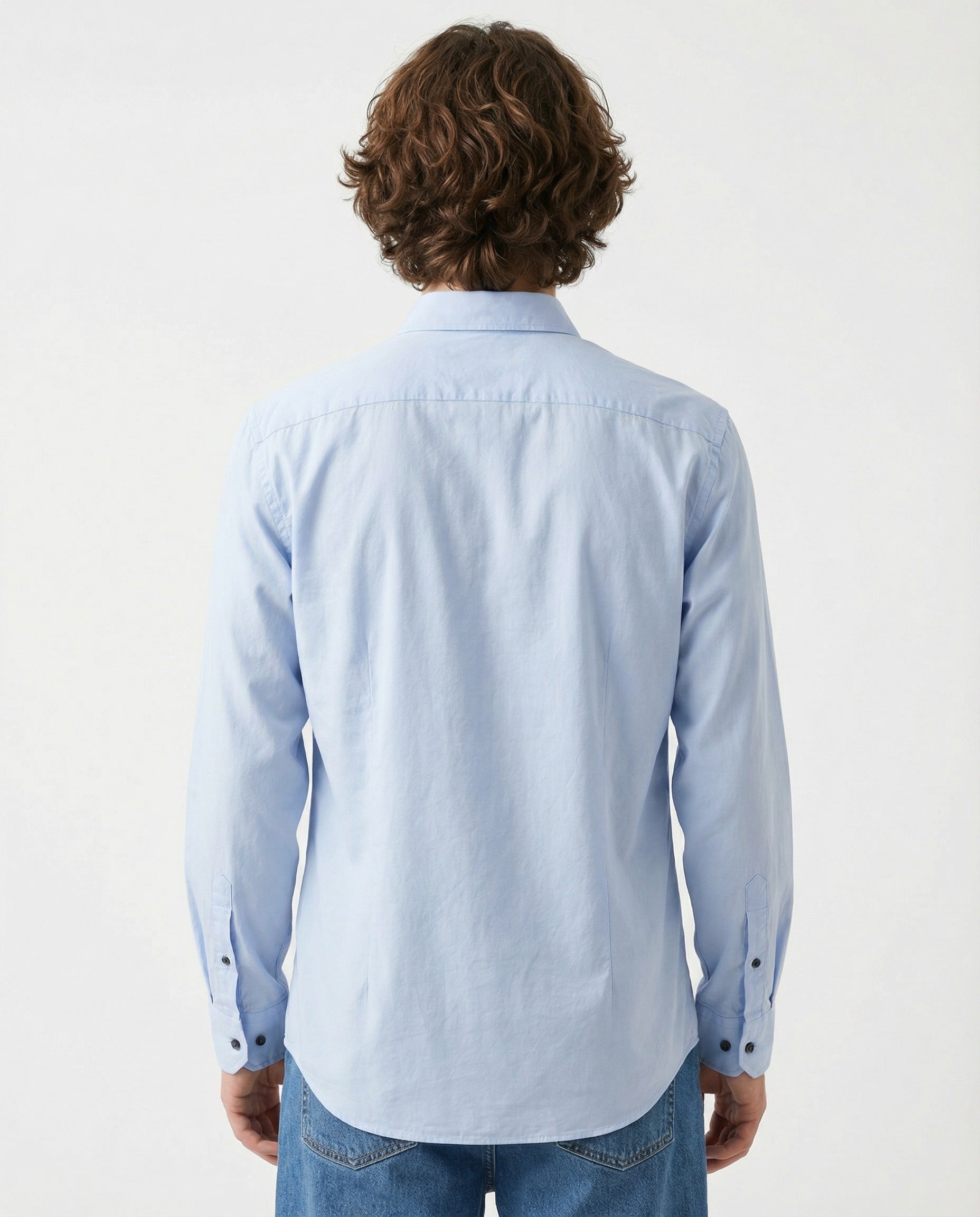 Peserico Blue Cotton Dress Shirt LUNESCAPE