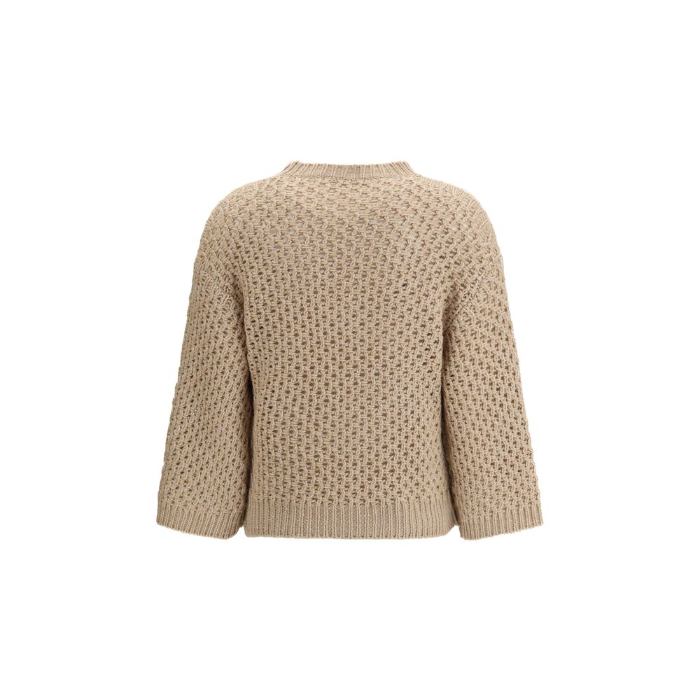 Fabiana Filippi Beige Wool Oves Aries Sweatshirt
