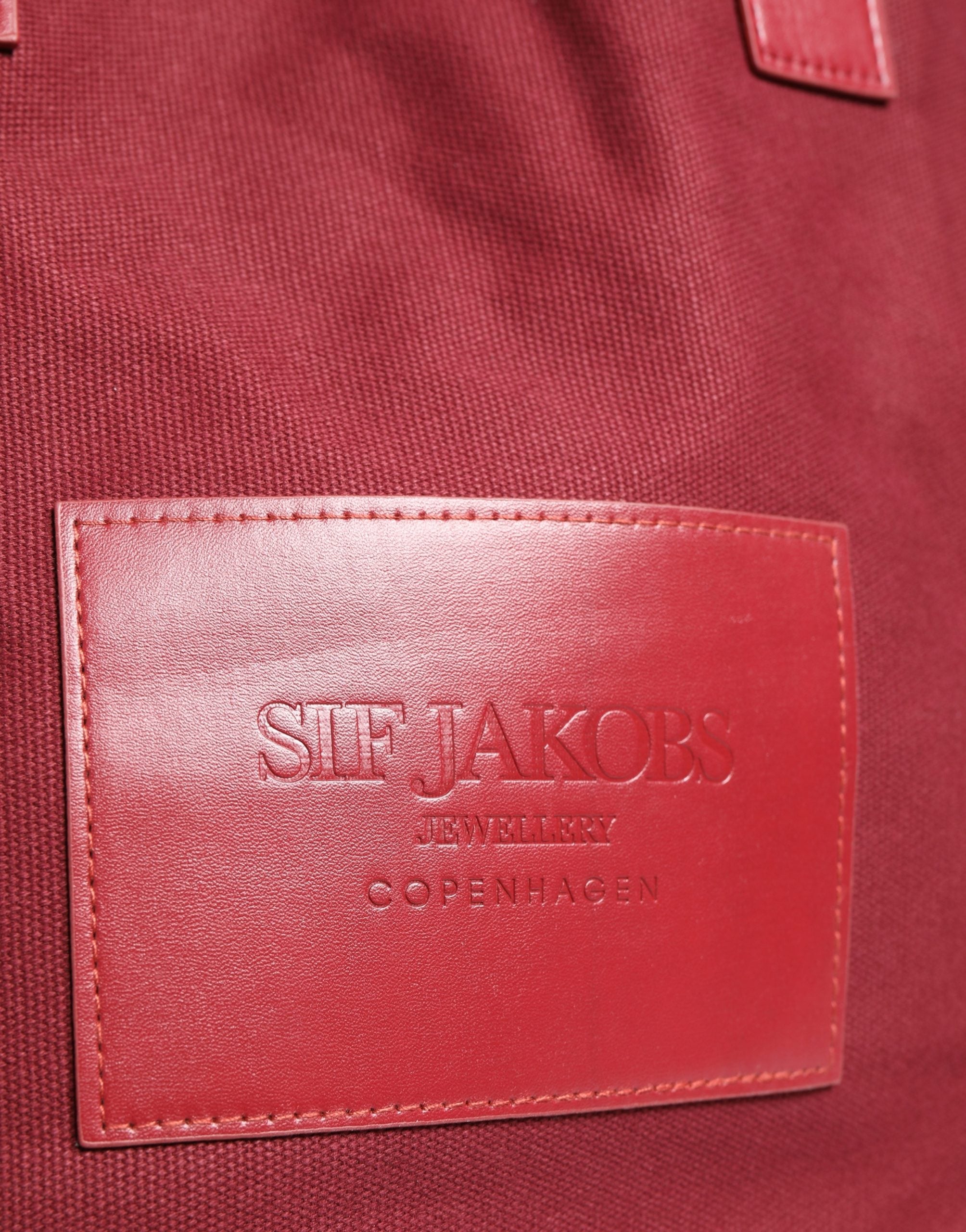 SIF JAKOBS Burgundy Cotton Canvas Shopping Tote Women Borse  Jewellery Bag