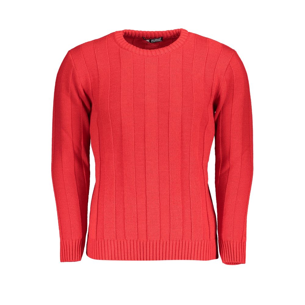 U.S. Grand Polo Red Acrylic Men's Sweater