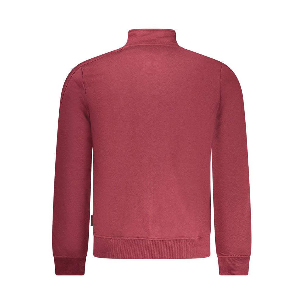 U.S. Grand Polo Red Cotton Men's Sweatshirt with Zip and Pockets