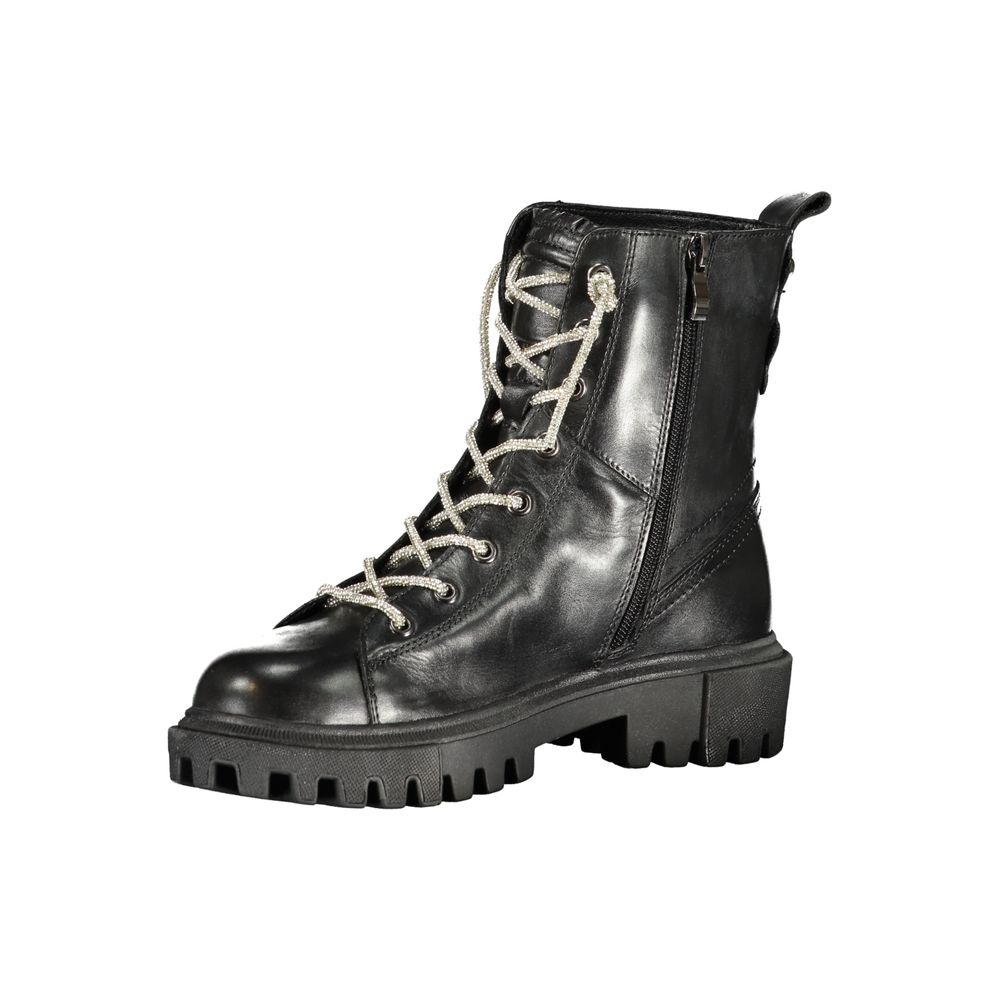 Cafenoir Black Leather Women Ankle Boot