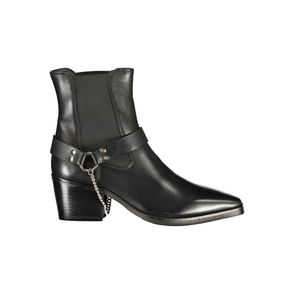 Cafenoir Black Leather Women Ankle Boot