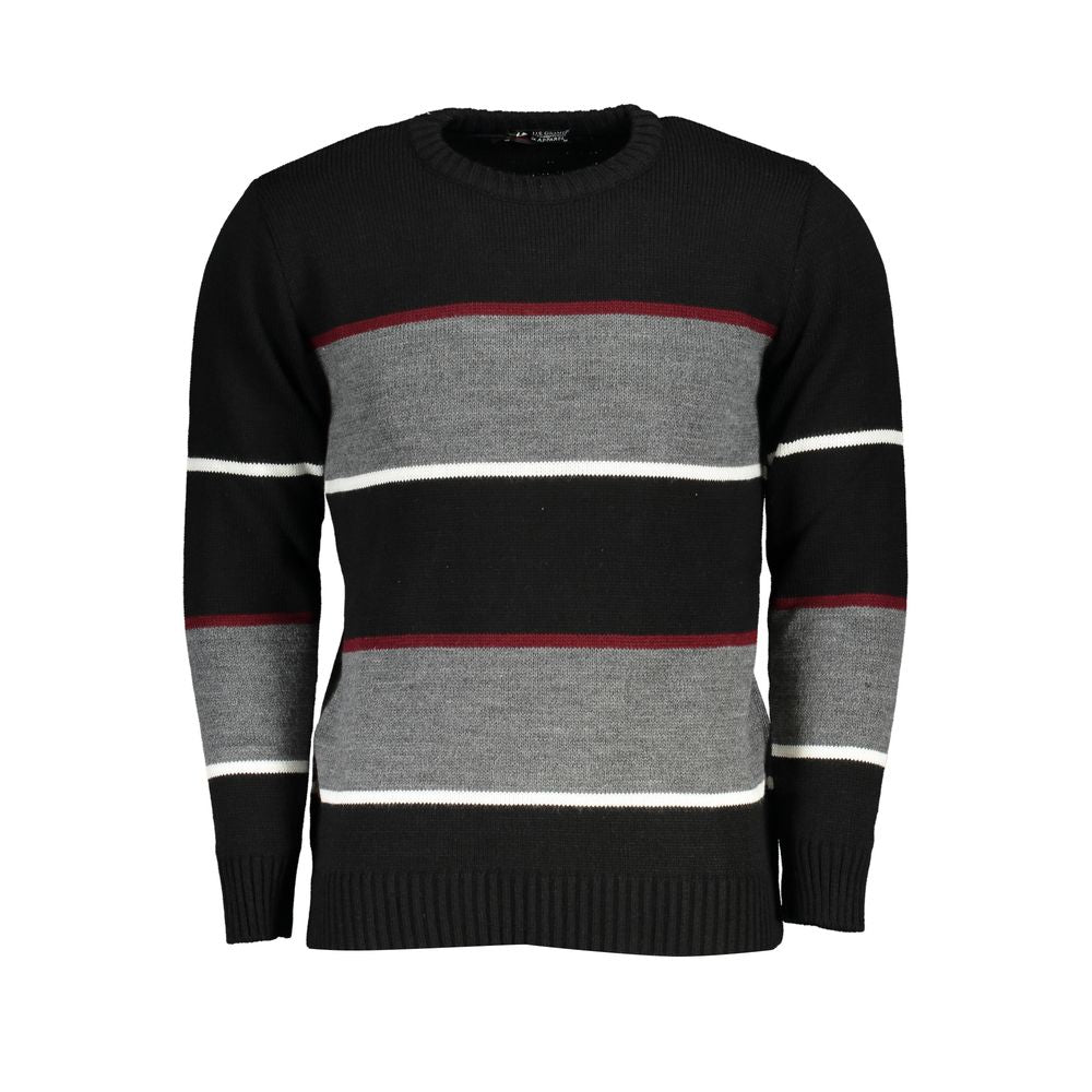 U.S. Grand Polo Black Acrylic Mens Sweater