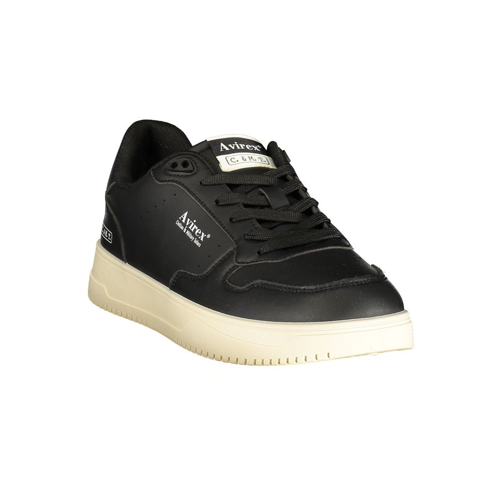 Avirex Black Polyurethane Men Sneaker