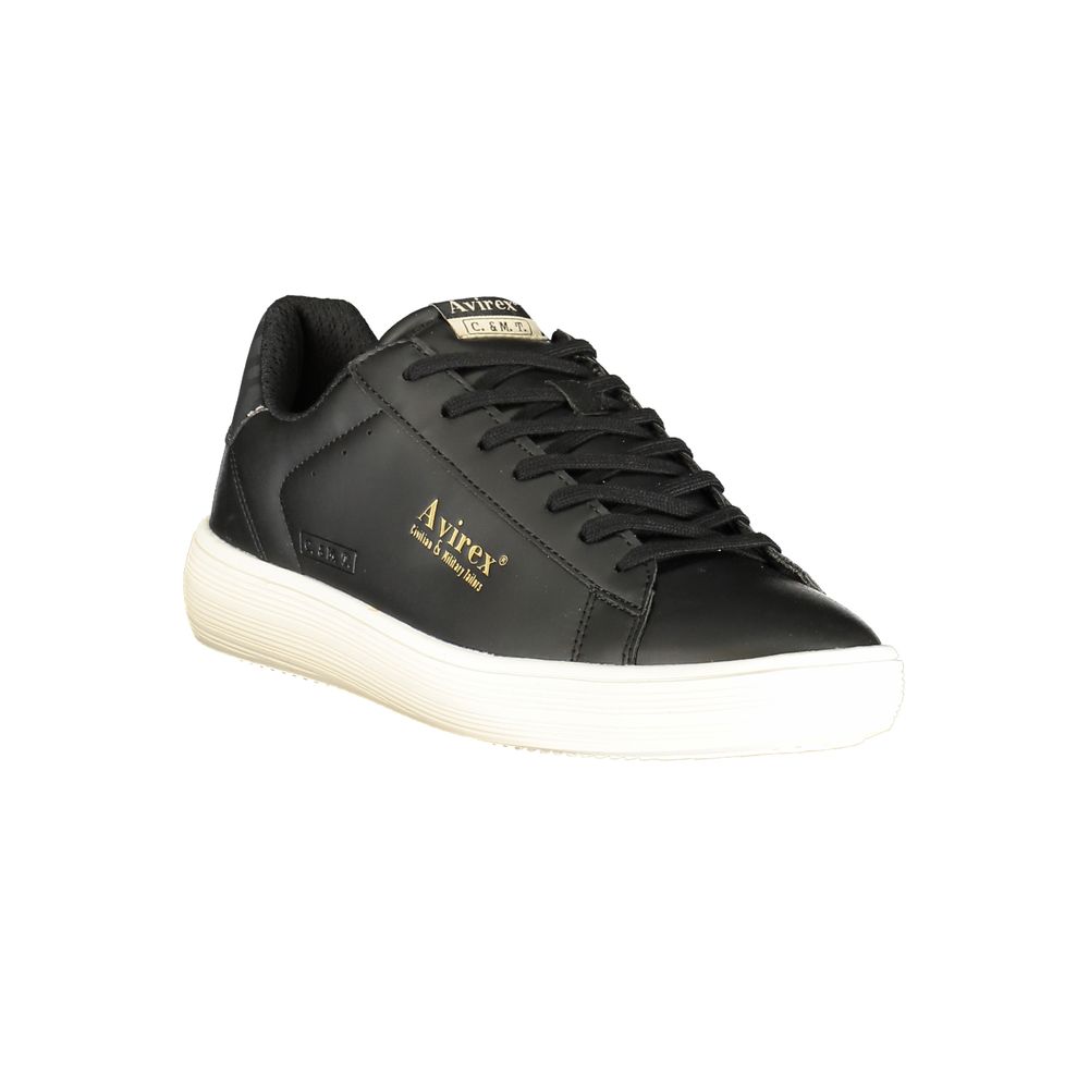 Avirex Black Polyurethane Men Sneaker