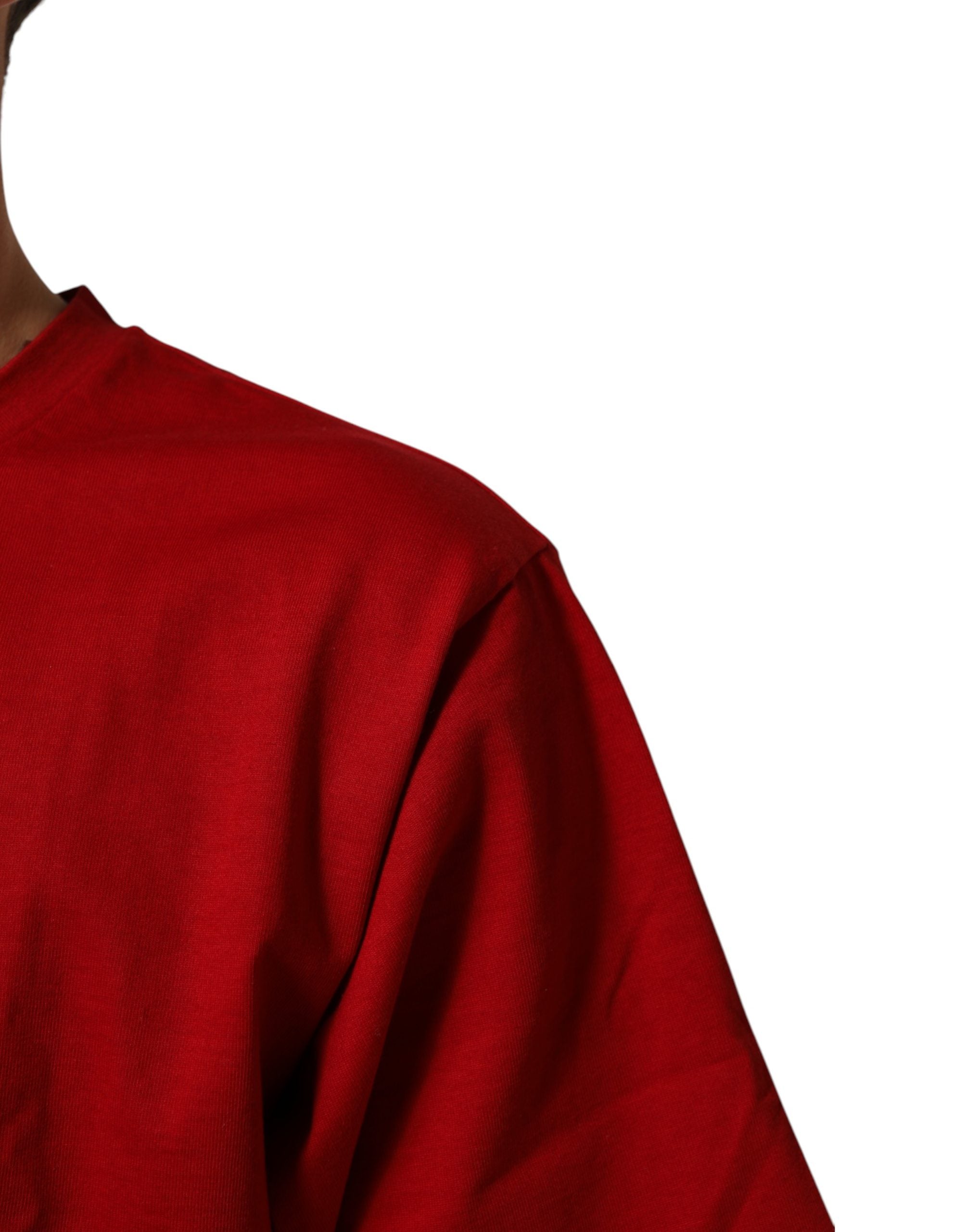 Dolce & Gabbana Red DG Eye Print Cotton Crew Neck T-shirt