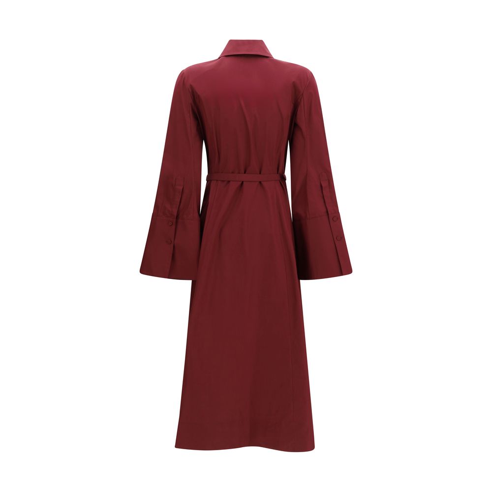 Gabriela Hearst Bordeaux Cotton Casual Dress LUNESCAPE