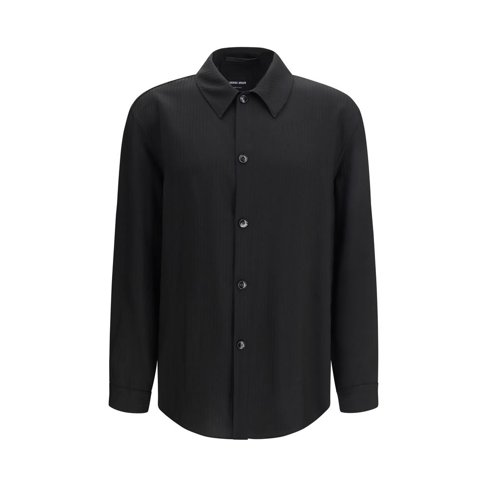 Giorgio Armani Black Viscose Dress Shirt LUNESCAPE