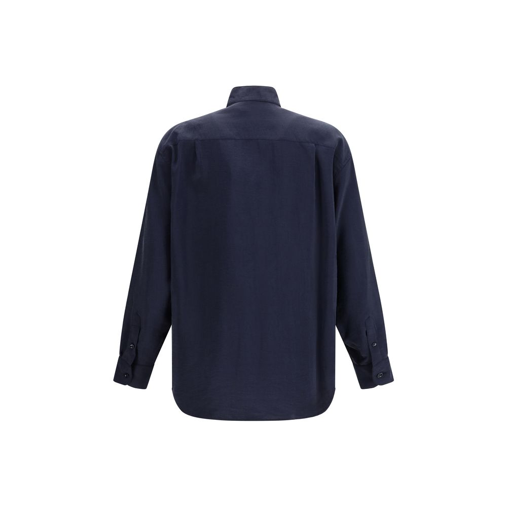 Giorgio Armani Blue Silk Dress Shirt LUNESCAPE