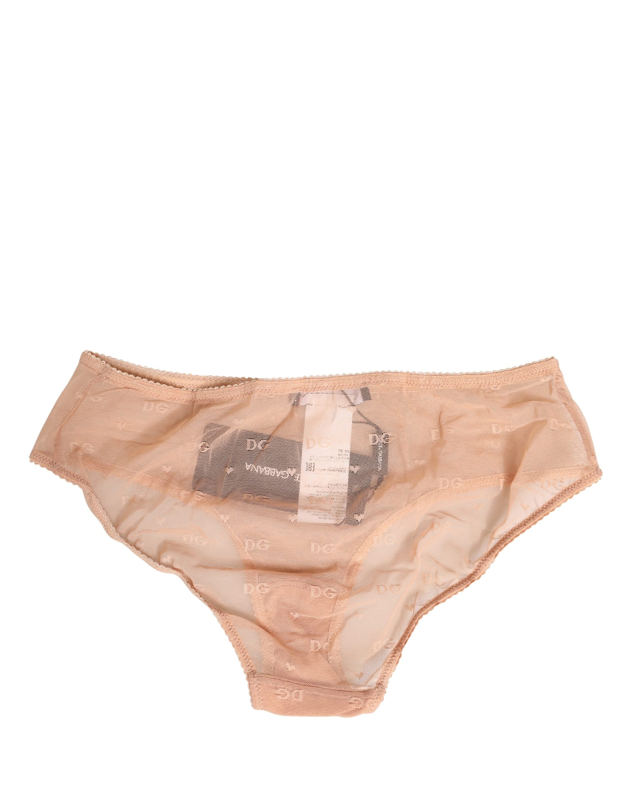 Dolce & Gabbana Beige Lace Cheekini Lingerie Panty Brief Underwear