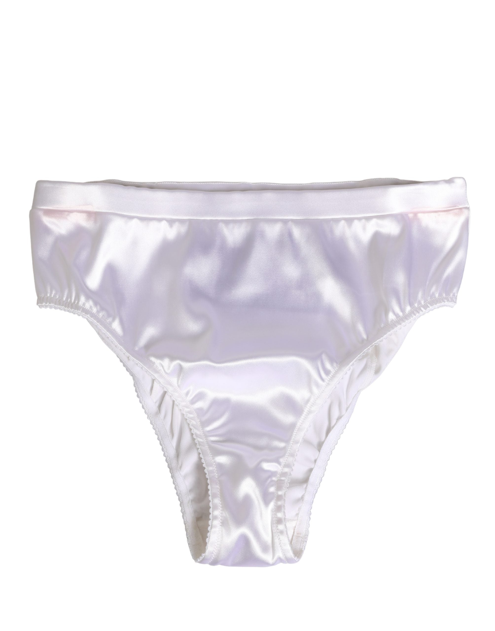 Dolce & Gabbana White Silk Satin Lingerie Panty Brief Underwear