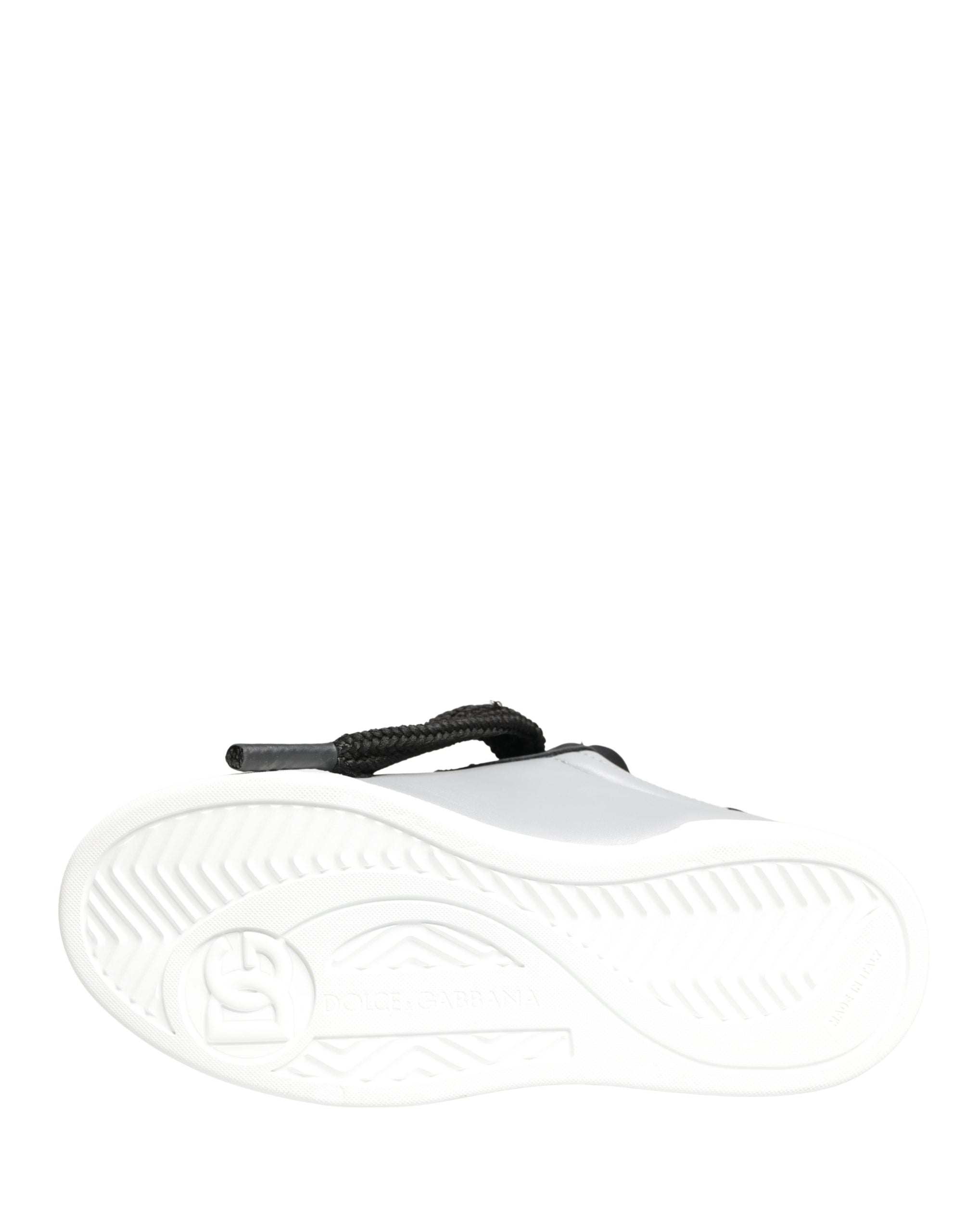 Dolce & Gabbana Gray Leather Low Top Lace Up Sneakers Shoes
