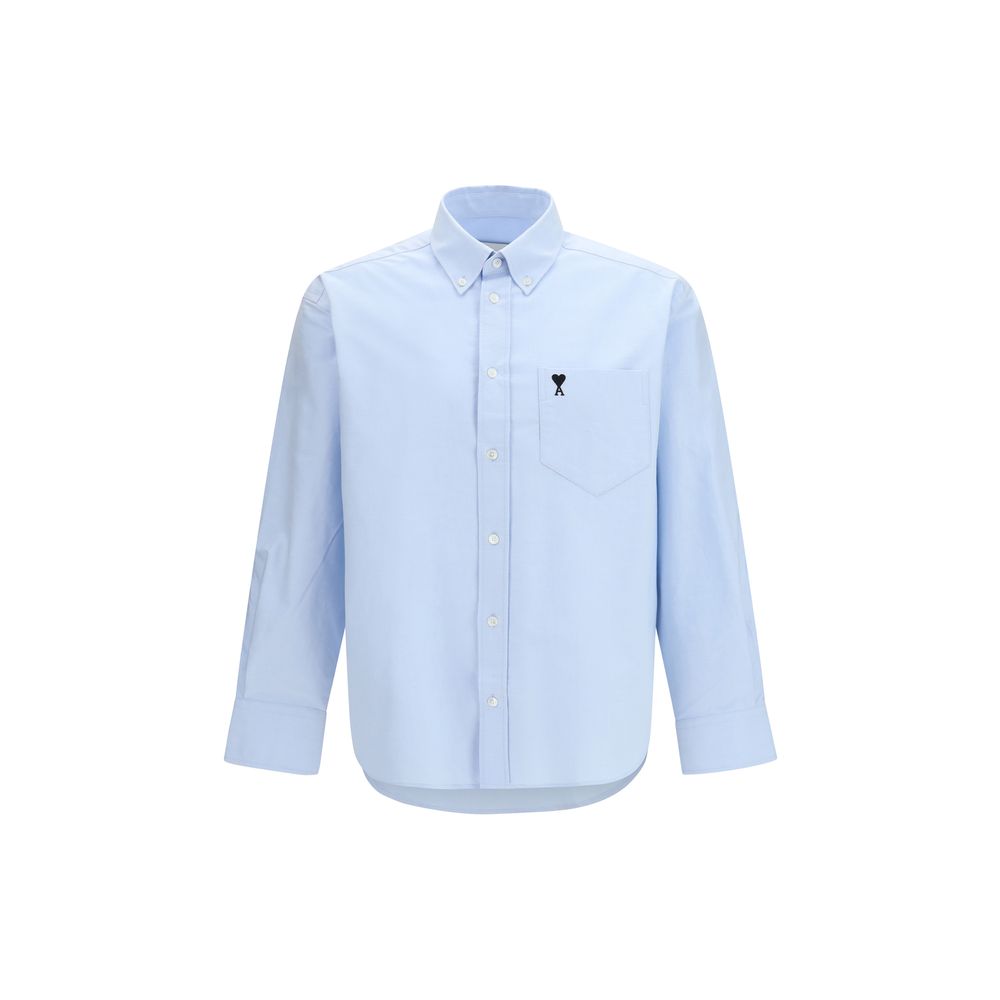 Ami Paris Blue Cotton Dress Shirt LUNESCAPE