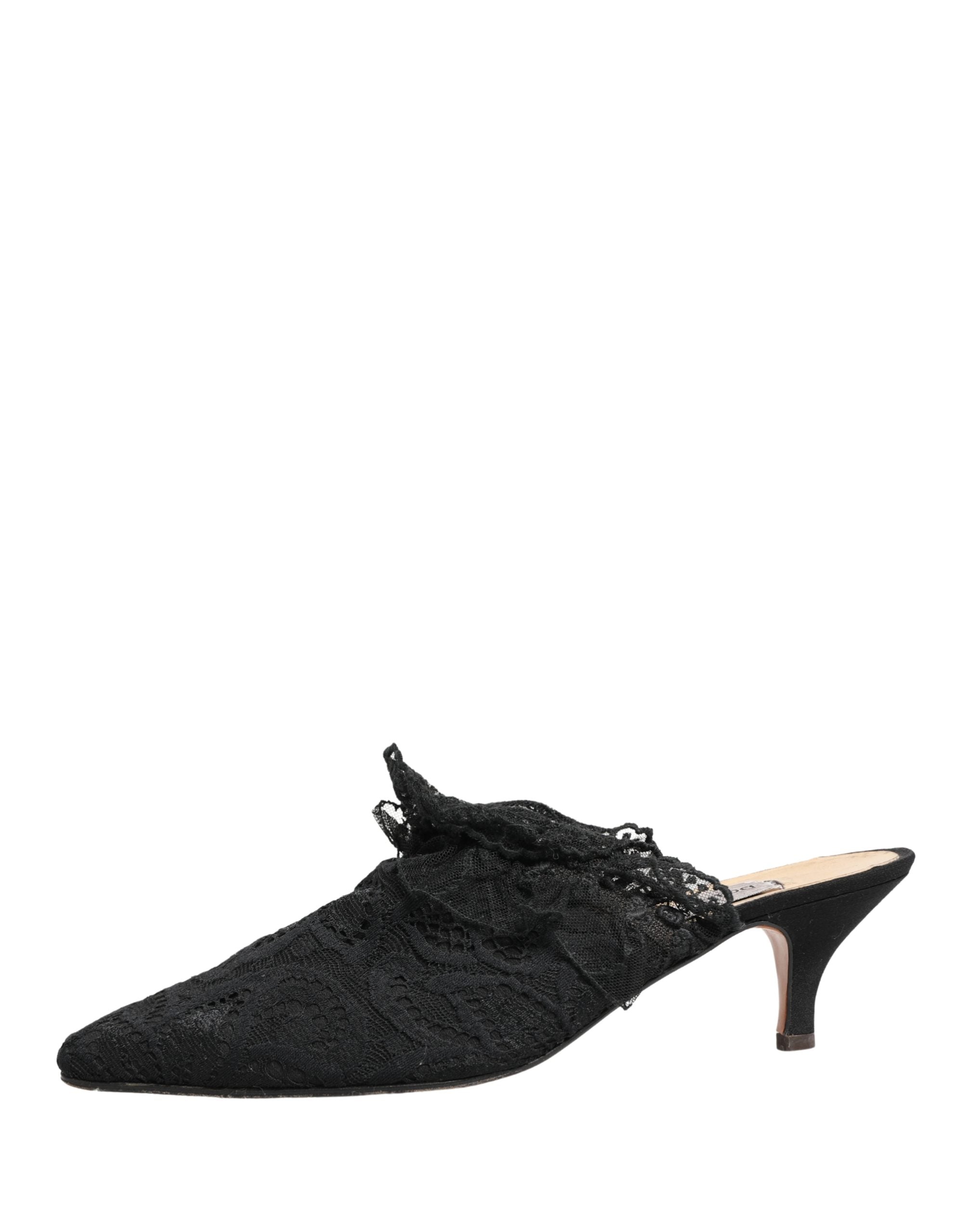 Dolce & Gabbana Black Lace Heels Sandals Shoes