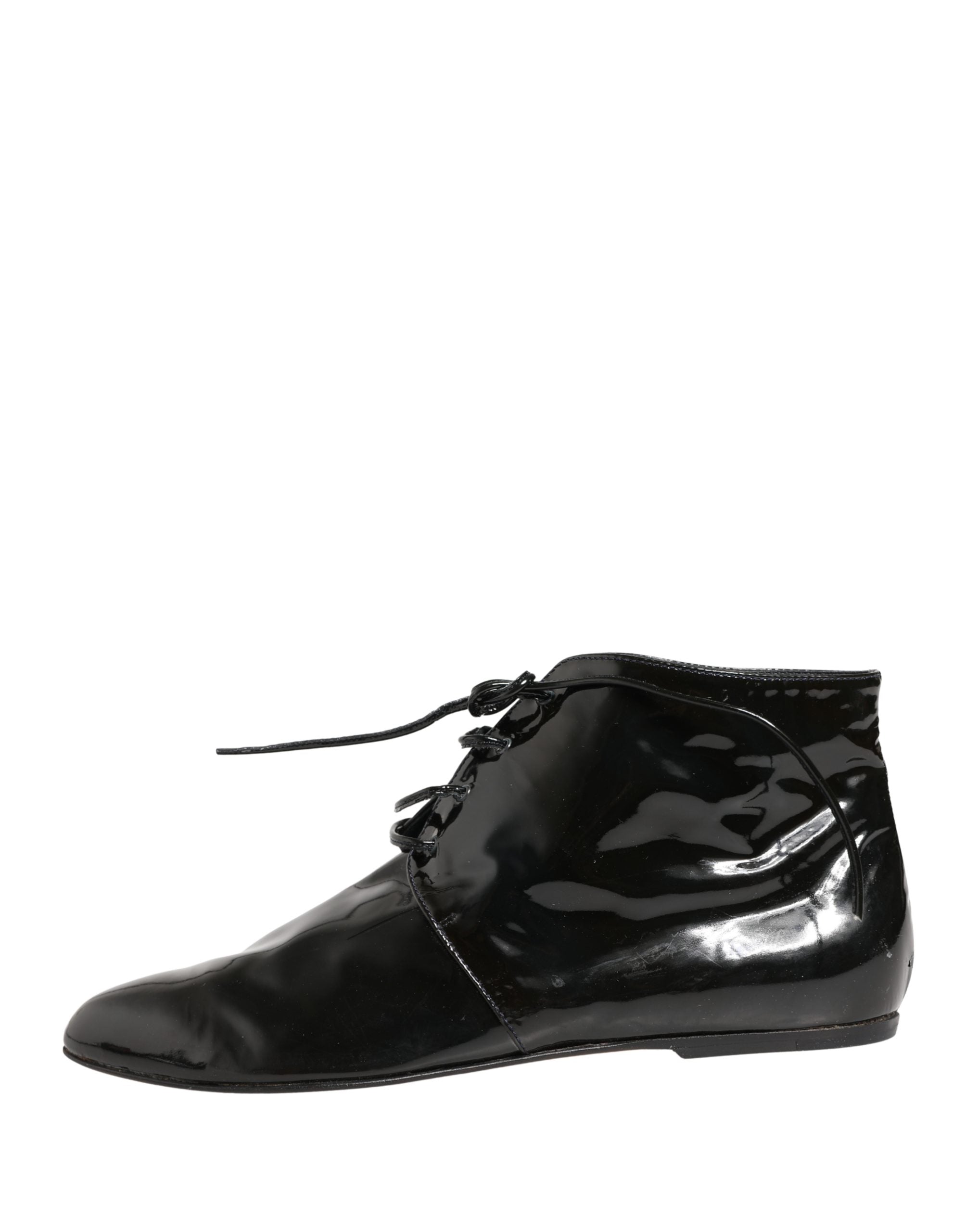 Dolce & Gabbana Black Leather AnkleBoots Shoes