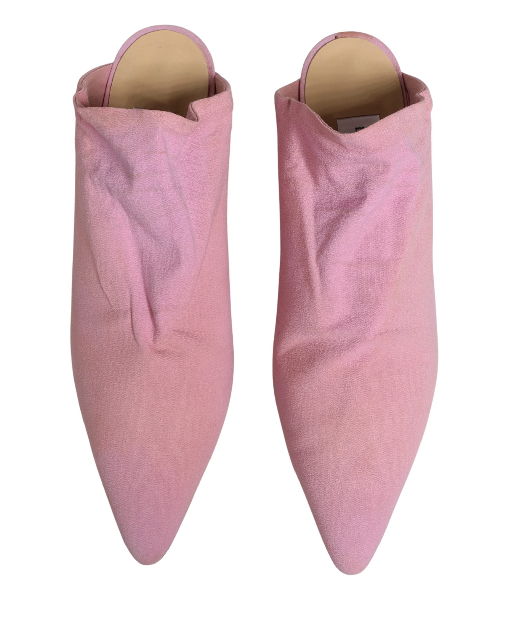 Dolce & Gabbana Pink Suede Heel Mule Shoes