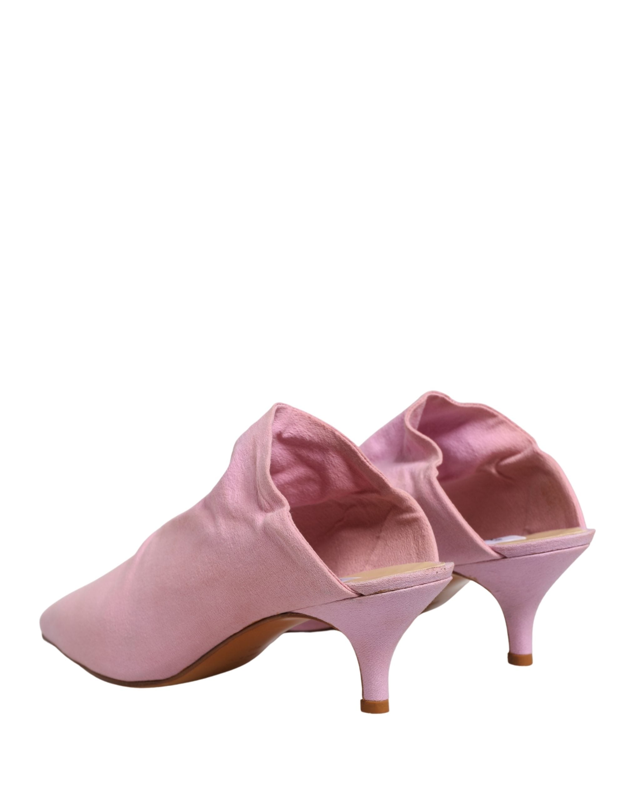 Dolce & Gabbana Pink Suede Heel Mule Shoes