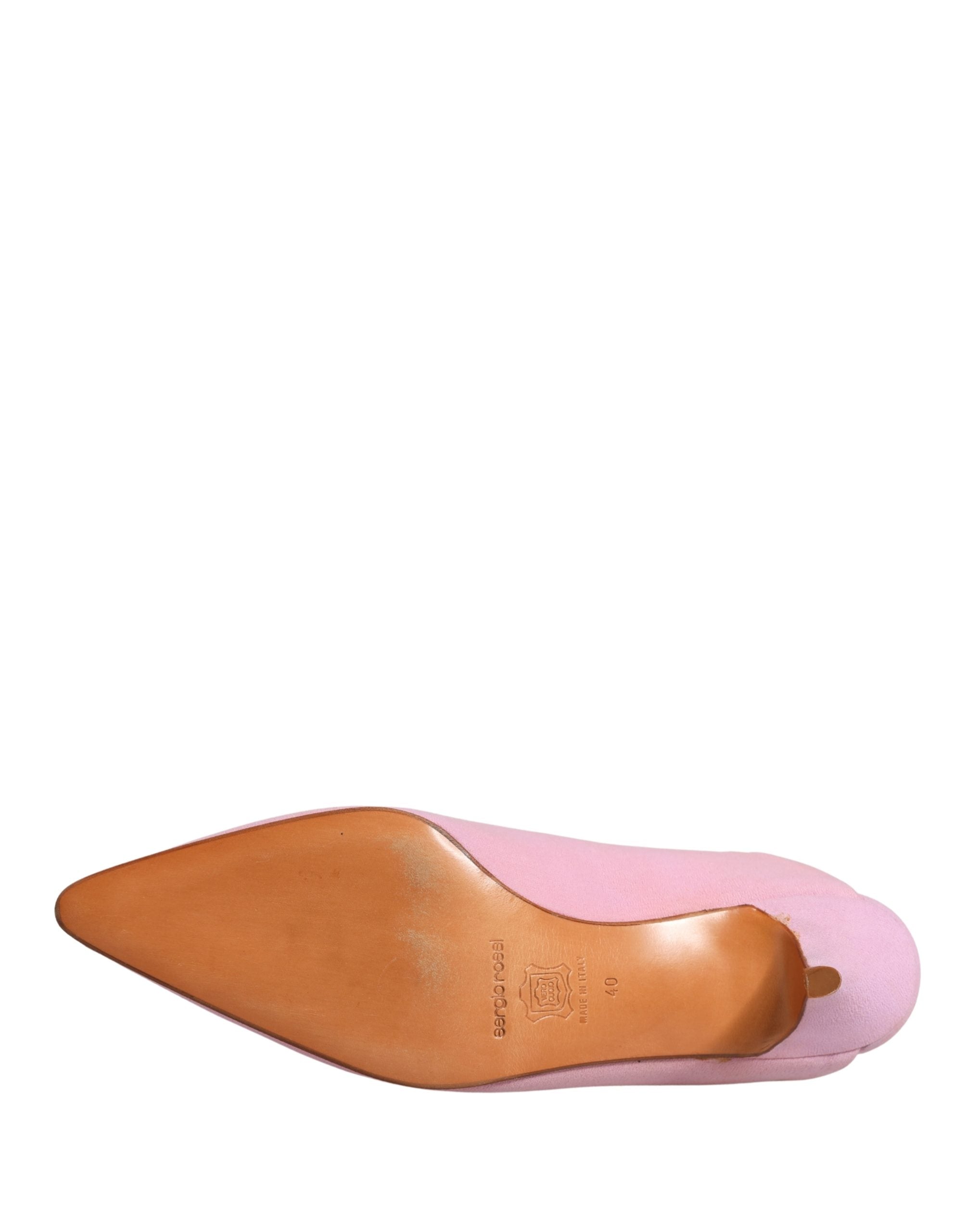 Dolce & Gabbana Pink Suede Heel Mule Shoes
