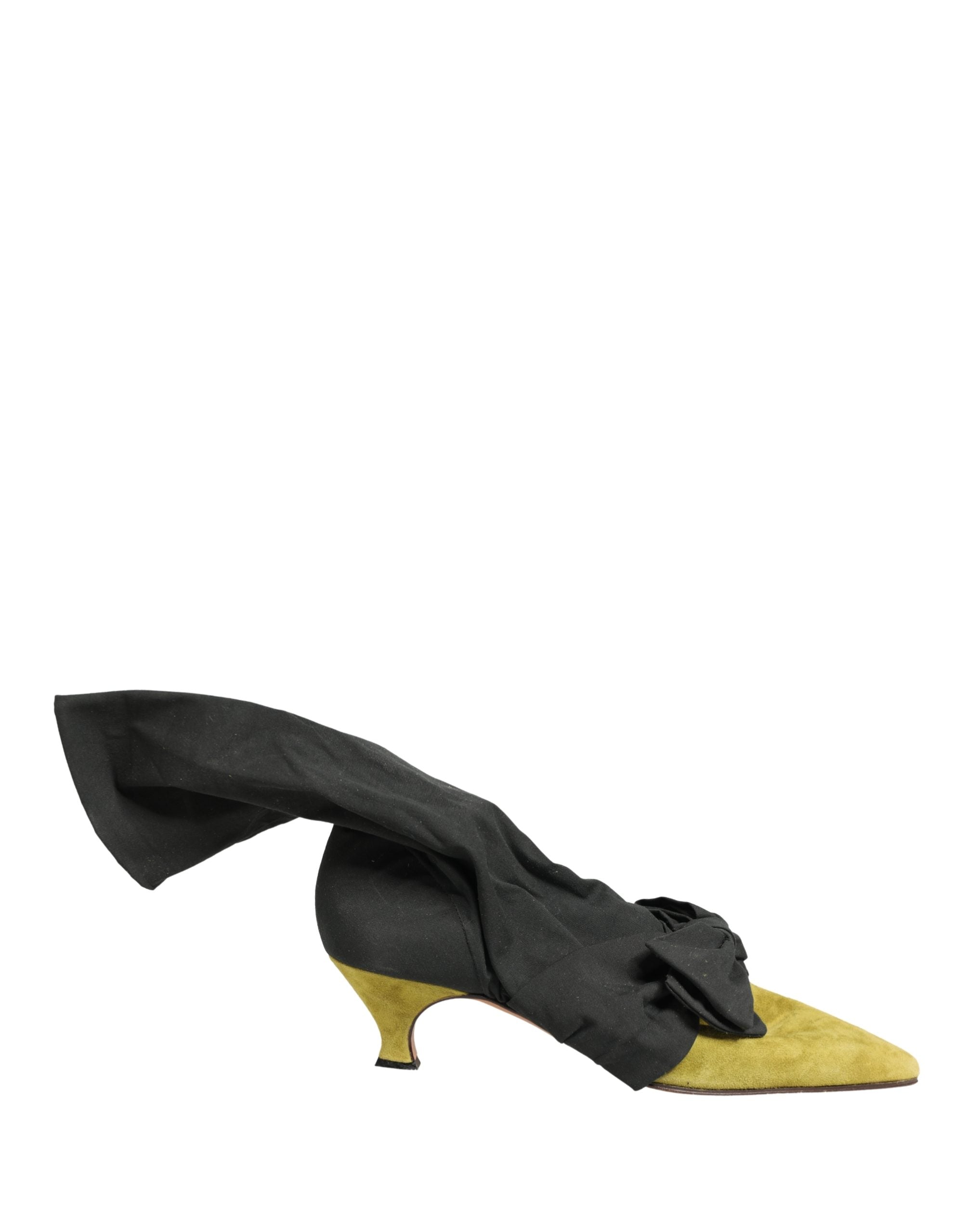 Dolce & Gabbana Black Yellow Suede Boots Shoes