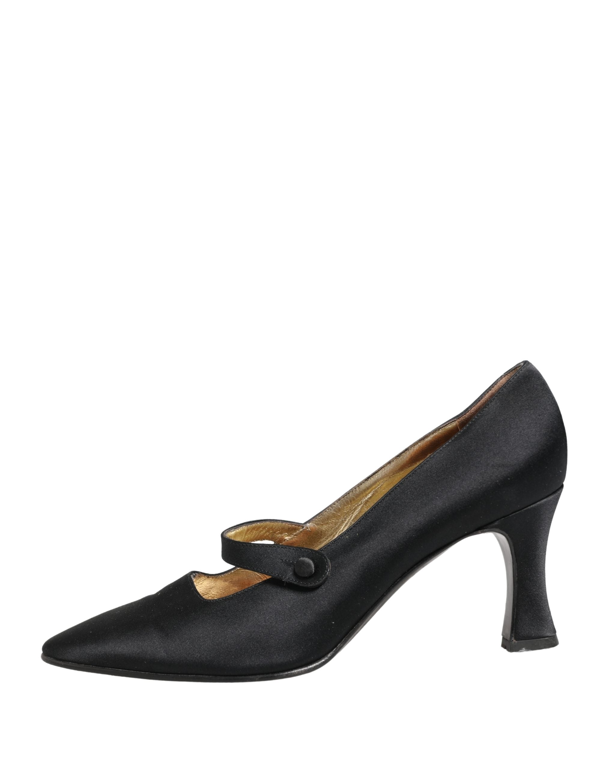 Dolce & Gabbana Black Satin Mary Jane Pumps Shoes