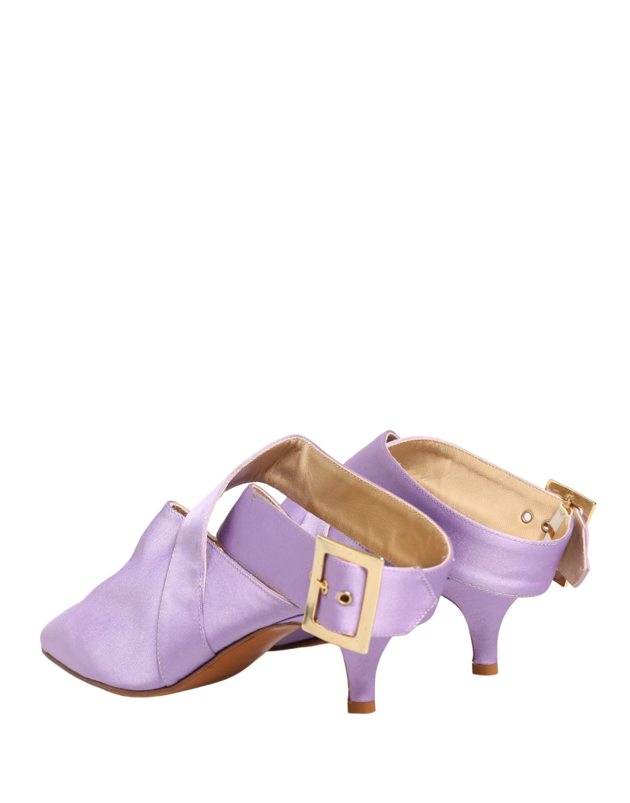 Dolce & Gabbana Purple Satin Sandals Shoes