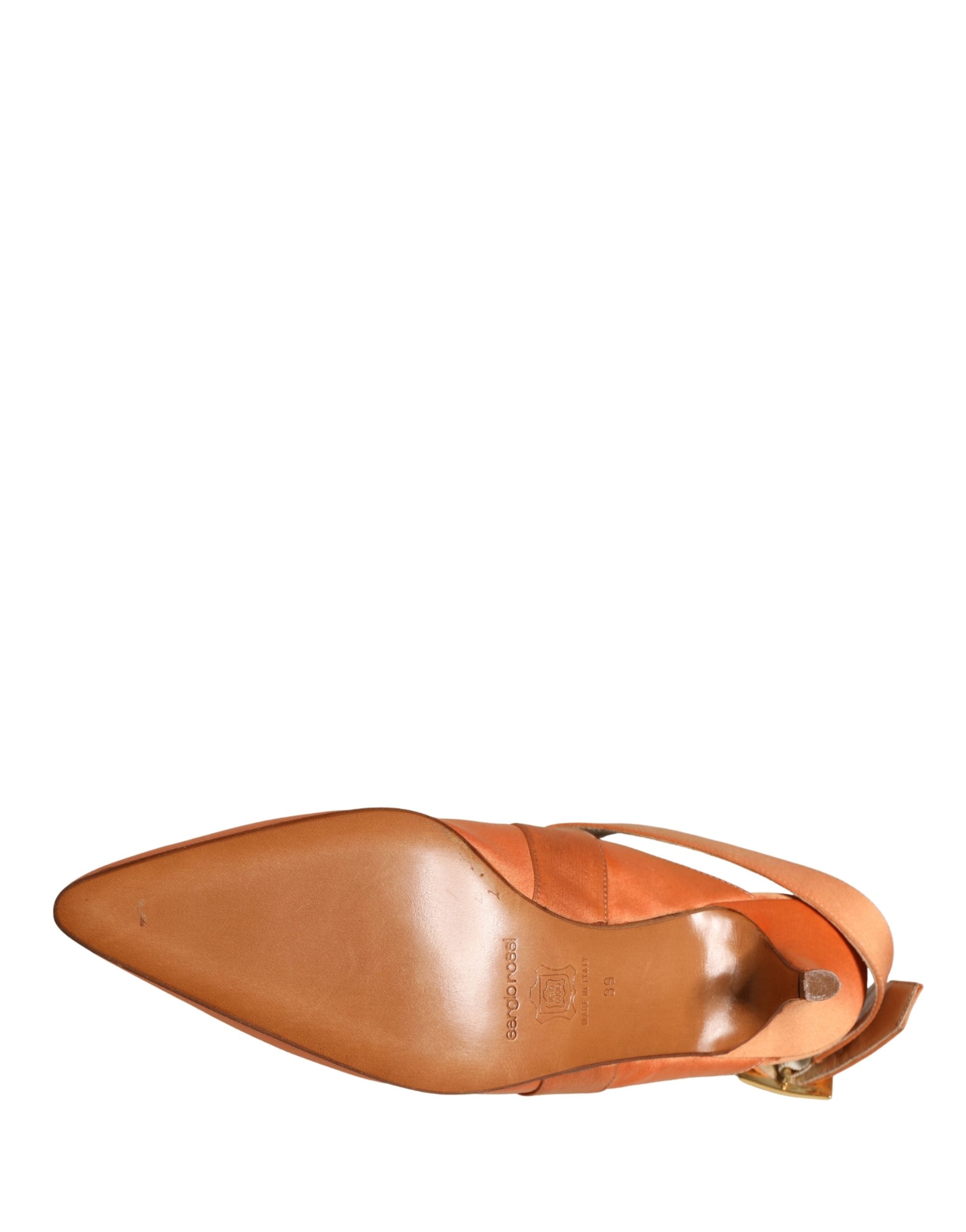 Dolce & Gabbana Orange Satin Sandals Shoes