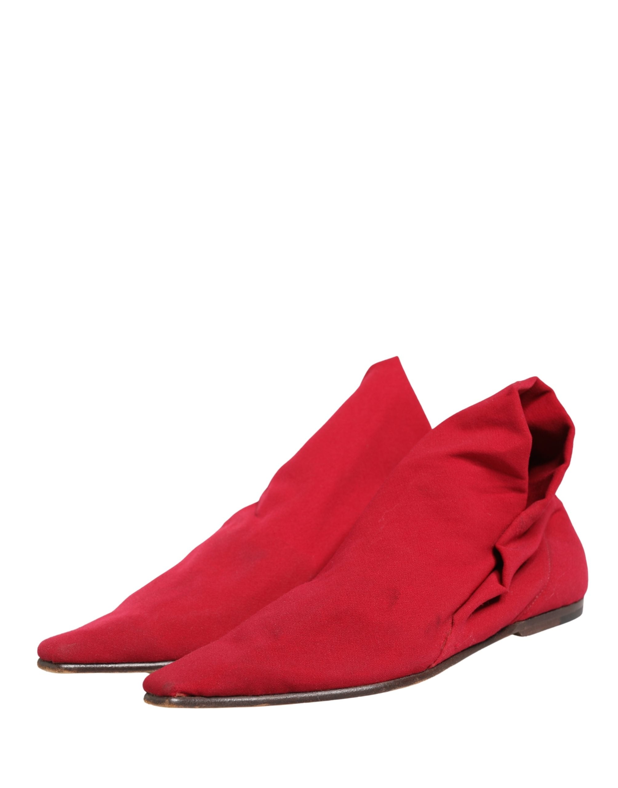 Dolce & Gabbana Red Suede Ankle Boots Shoes