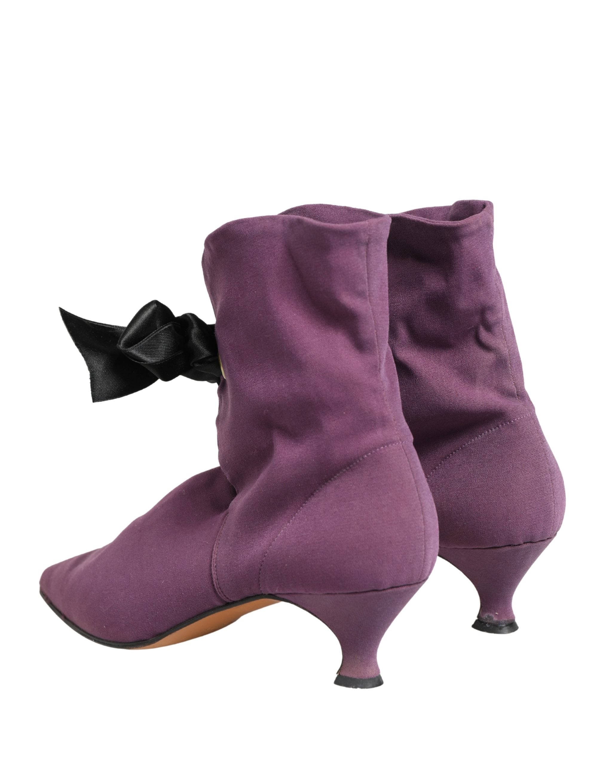 Dolce & Gabbana Purple Mid Calf Boots Shoes
