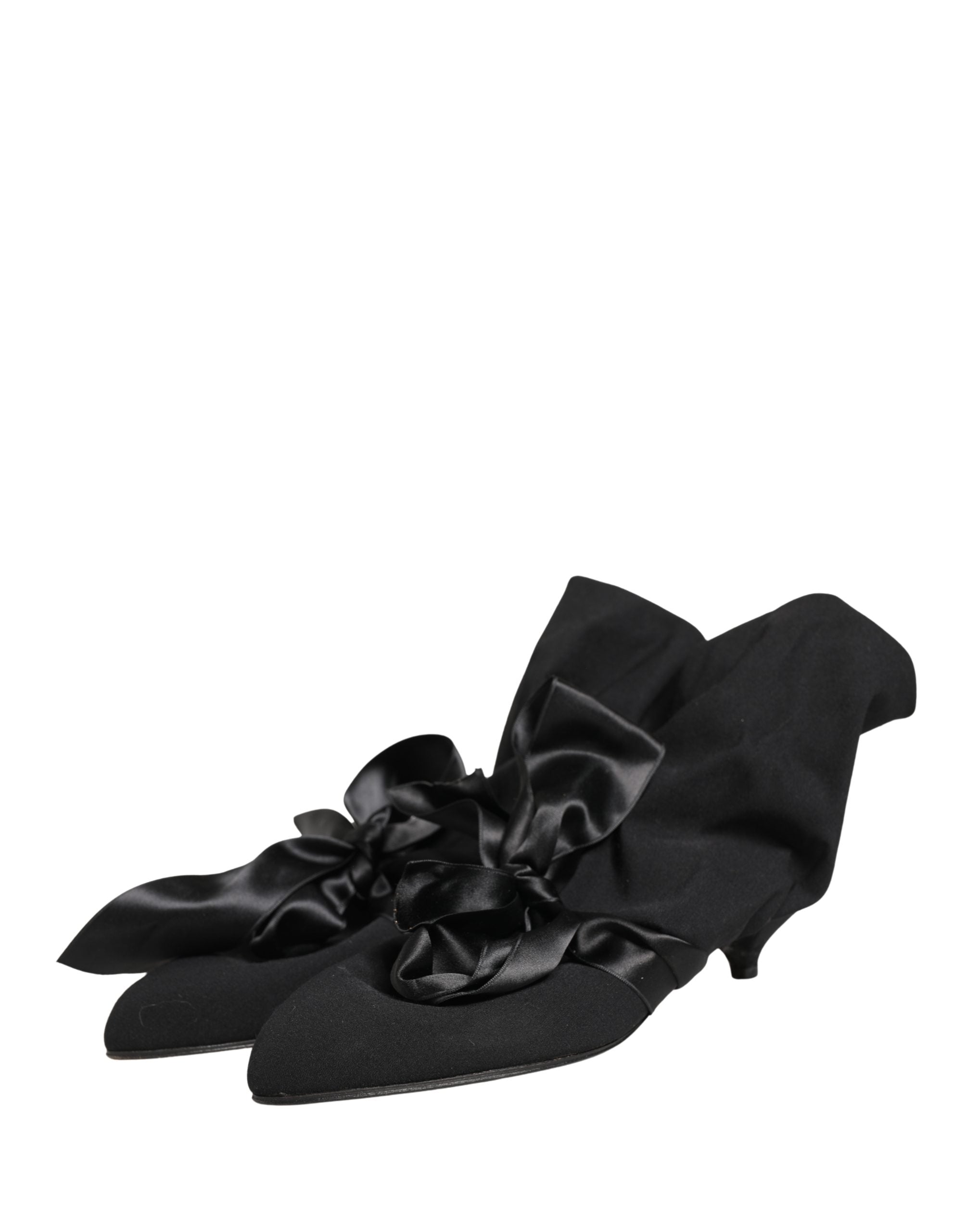 Dolce & Gabbana Black Suede Ankle Boots Shoes