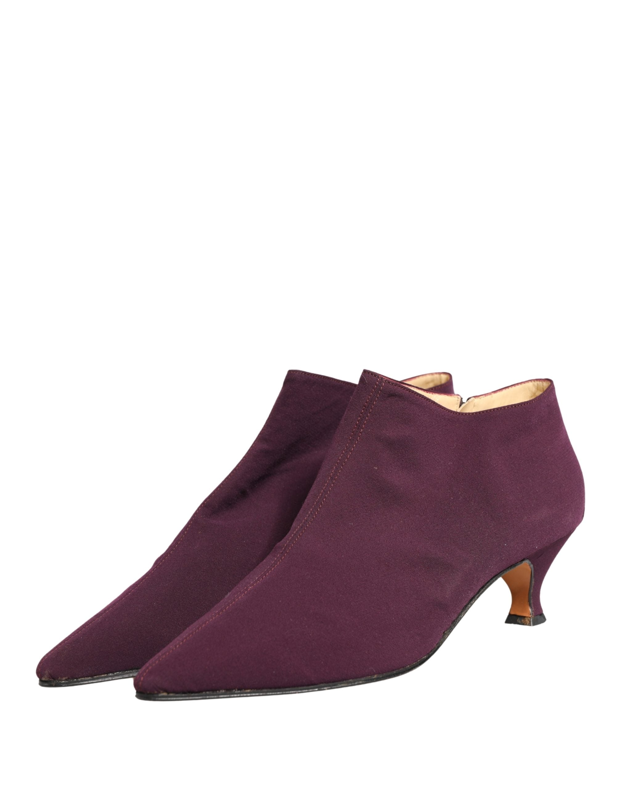 Dolce & Gabbana Purple Suede AnkleBoots Shoes