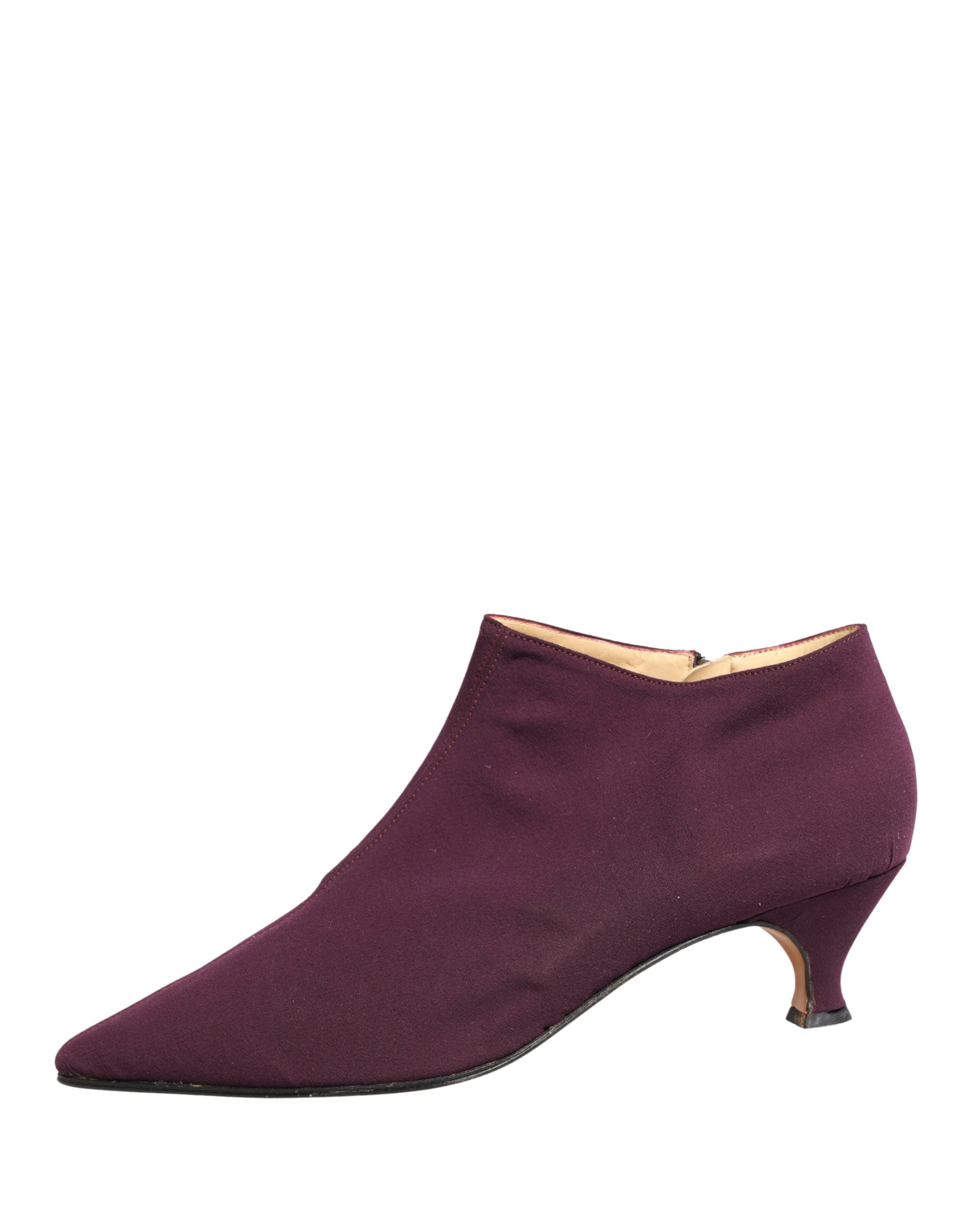 Dolce & Gabbana Purple Suede AnkleBoots Shoes