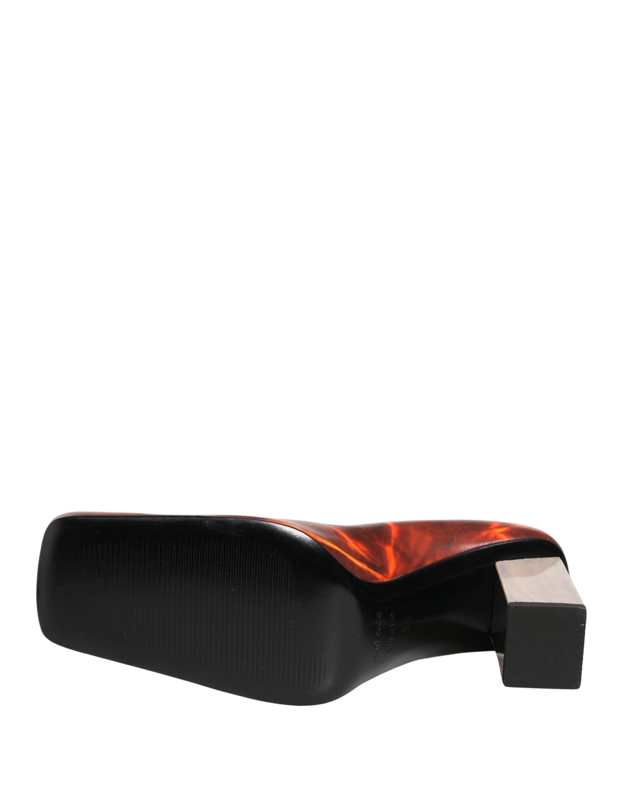 Dolce & Gabbana Multicolor Leather Square Toe Pumps Shoes