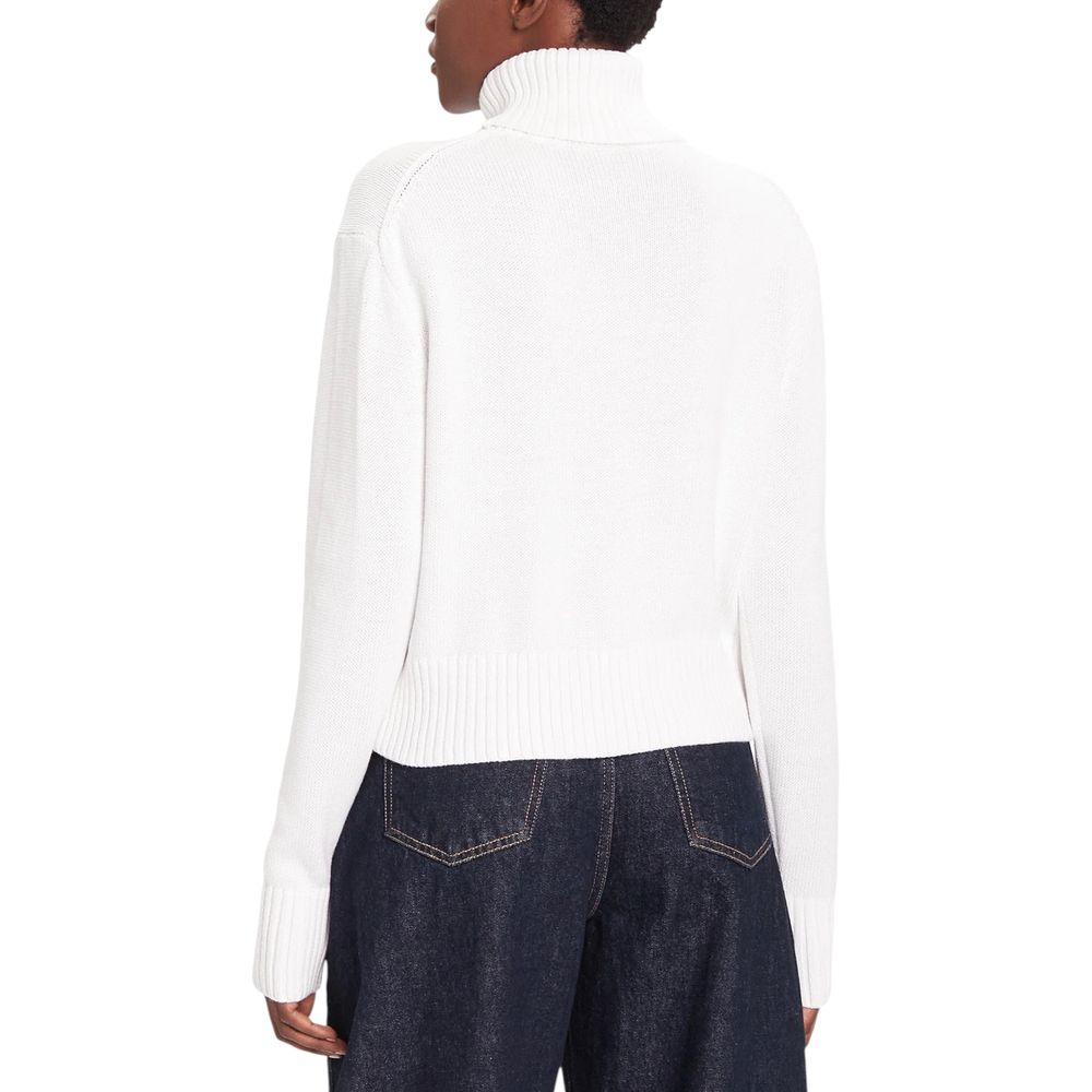 Calvin Klein Jeans White Cotton Turtleneck
