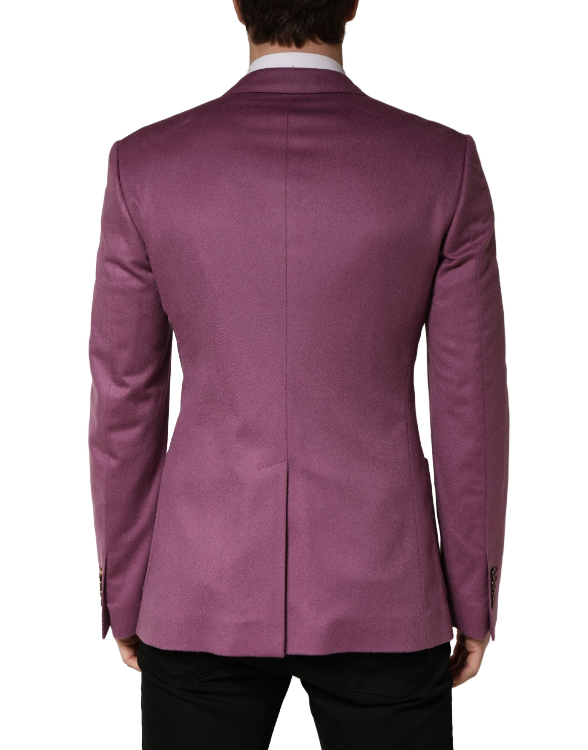 Dolce & Gabbana Purple Cashmere Slim Fit Coat Jacket Blazer