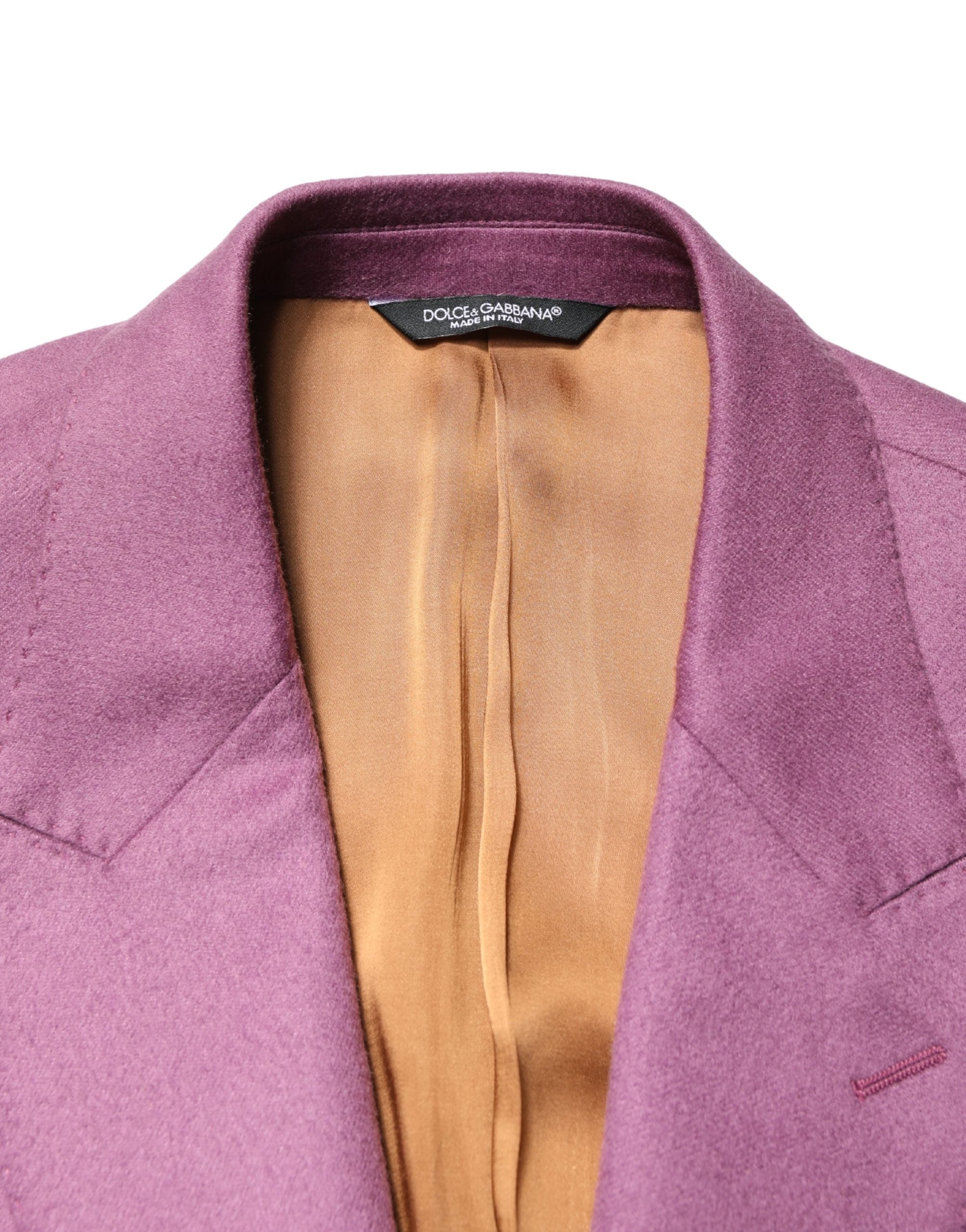 Dolce & Gabbana Purple Cashmere Slim Fit Coat Jacket Blazer