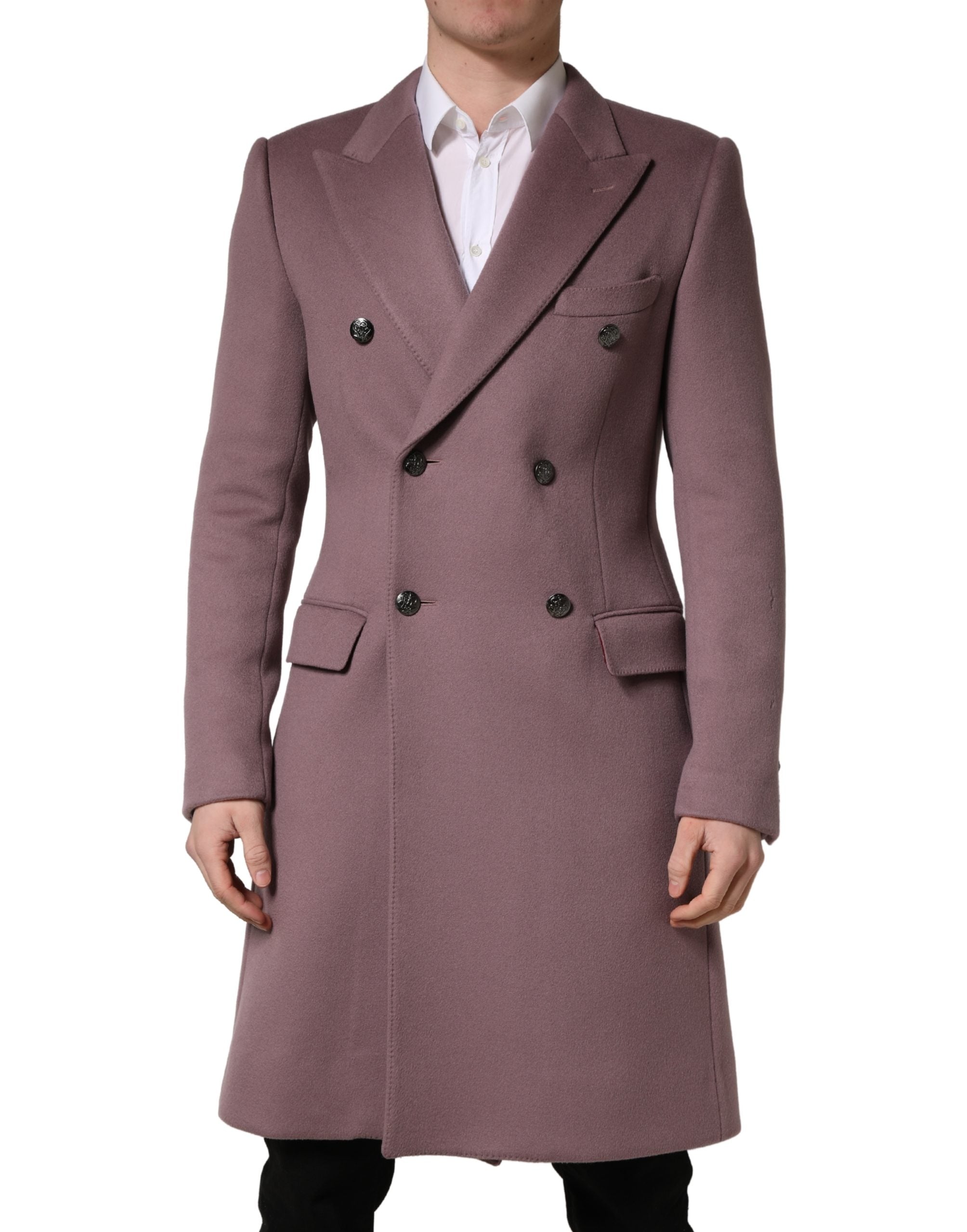 Dolce & Gabbana Brown Double Breasted Men Trench Coat Jacket