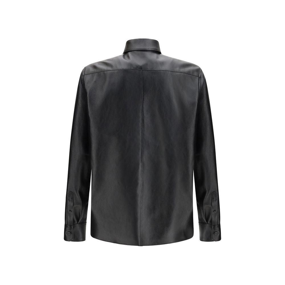 Dolce & Gabbana Black Leather Dress Shirt LUNESCAPE